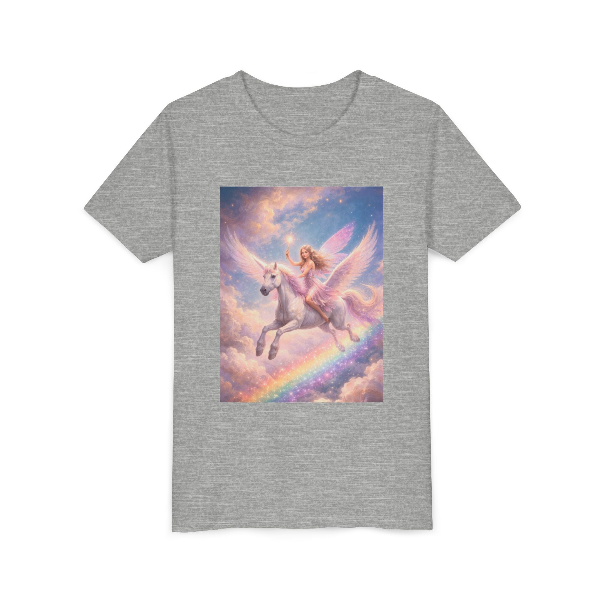 Youth Tee — Magical Unicorn Pegasus Rainbow Graphic T‑Shirt for Kids