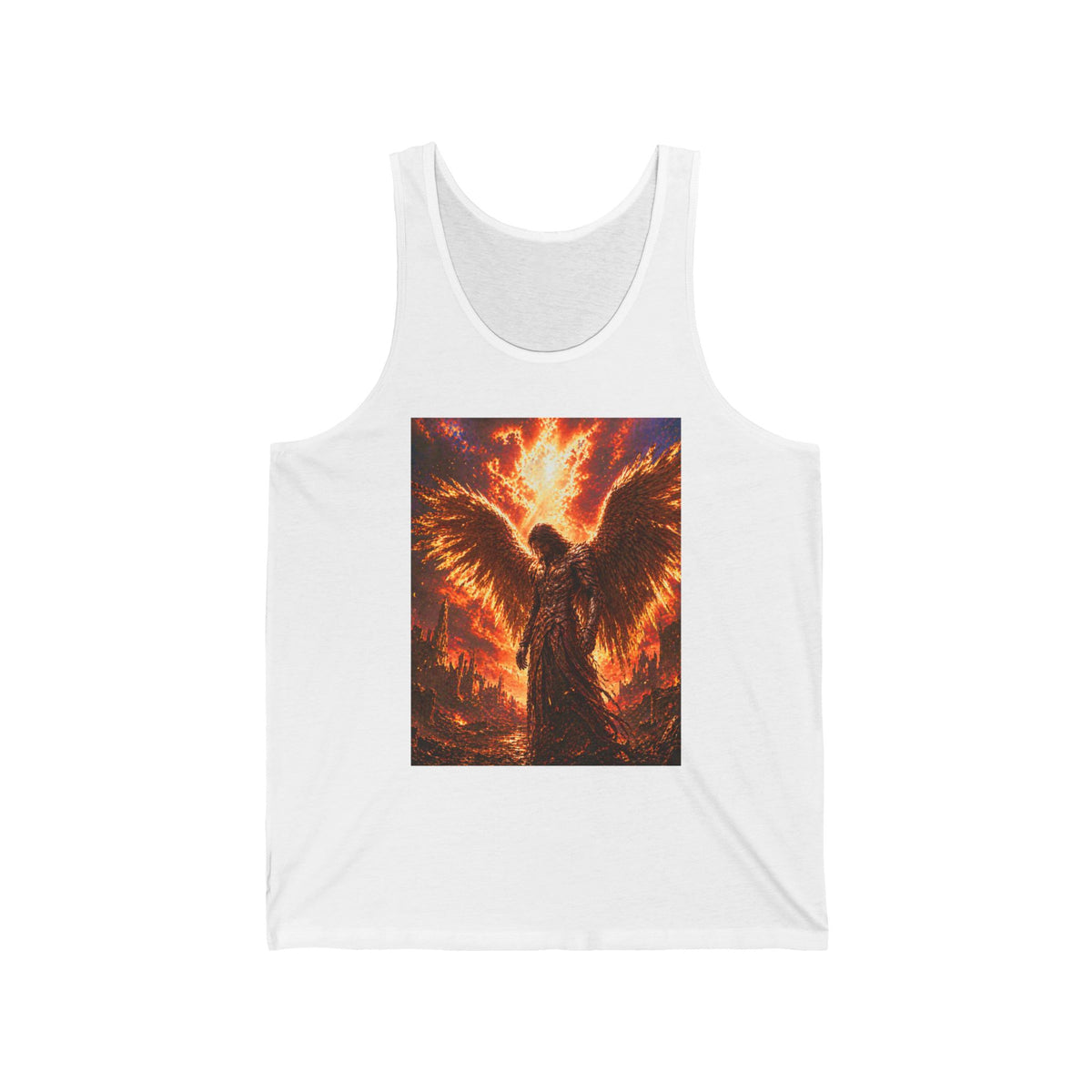 Fiery Angel Tank Top — Flaming Wings Graphic Tank
