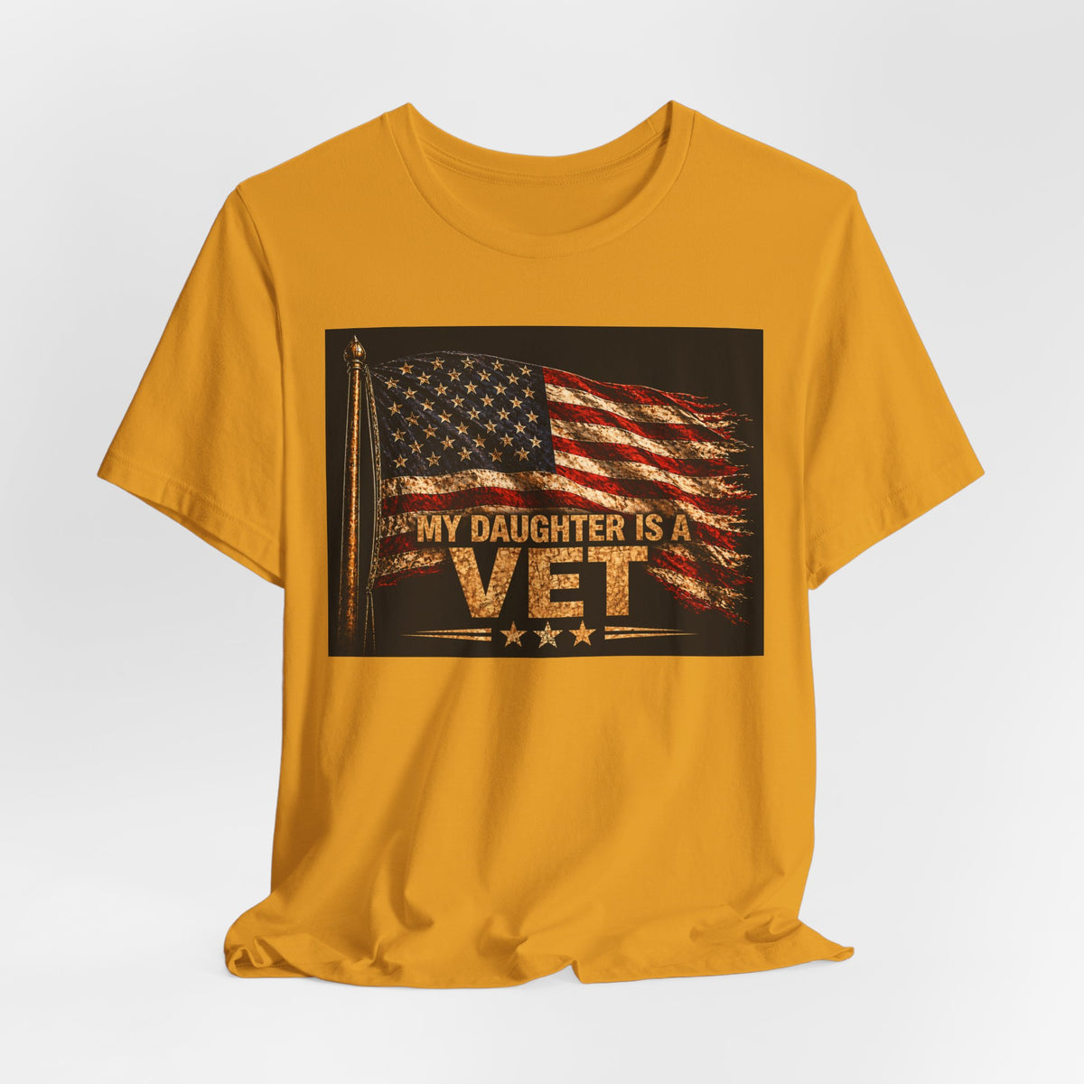 My Daughter Is a Vet T‑Shirt — American Flag Military Pride Tee