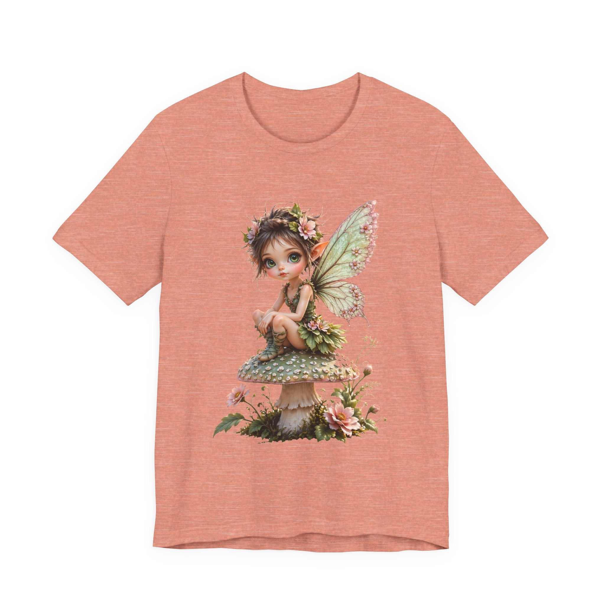 Fairy Mushroom Tee — Cute Woodland Fairy Sitting on Toadstool Graphic T-Shirt