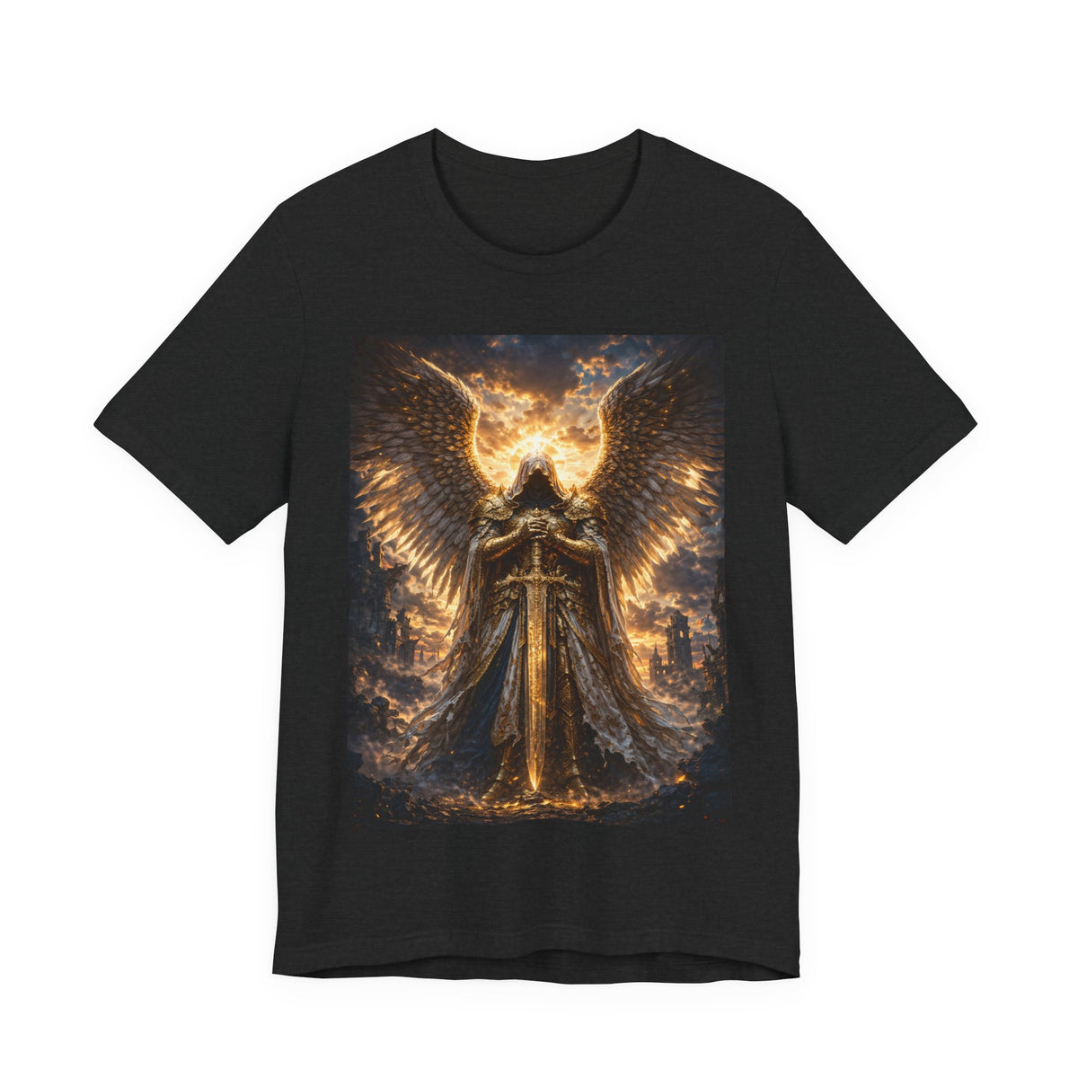 Angel Guardian T-Shirt — Golden Warrior Wings Graphic Tee