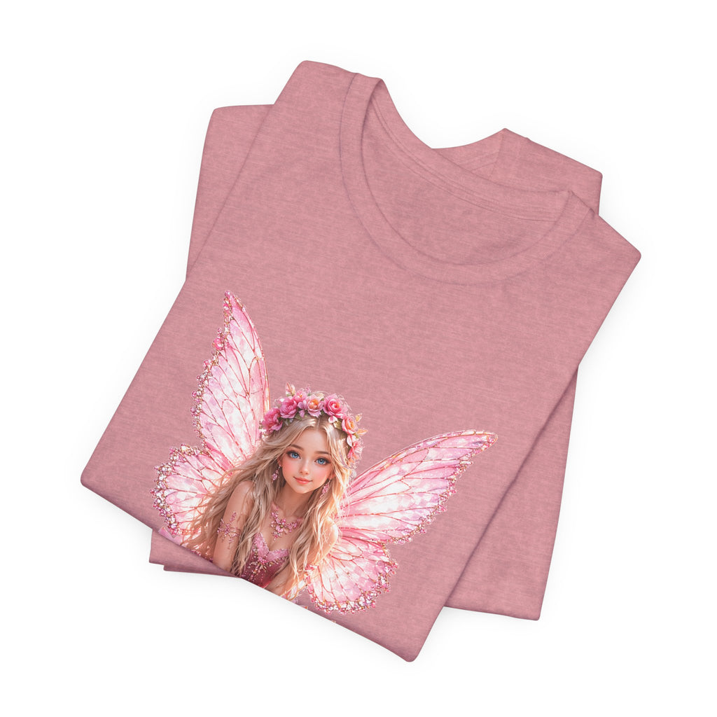 Pink Lotus Fairy T-Shirt — Floral Fairy Sitting on Lotus Graphic Tee