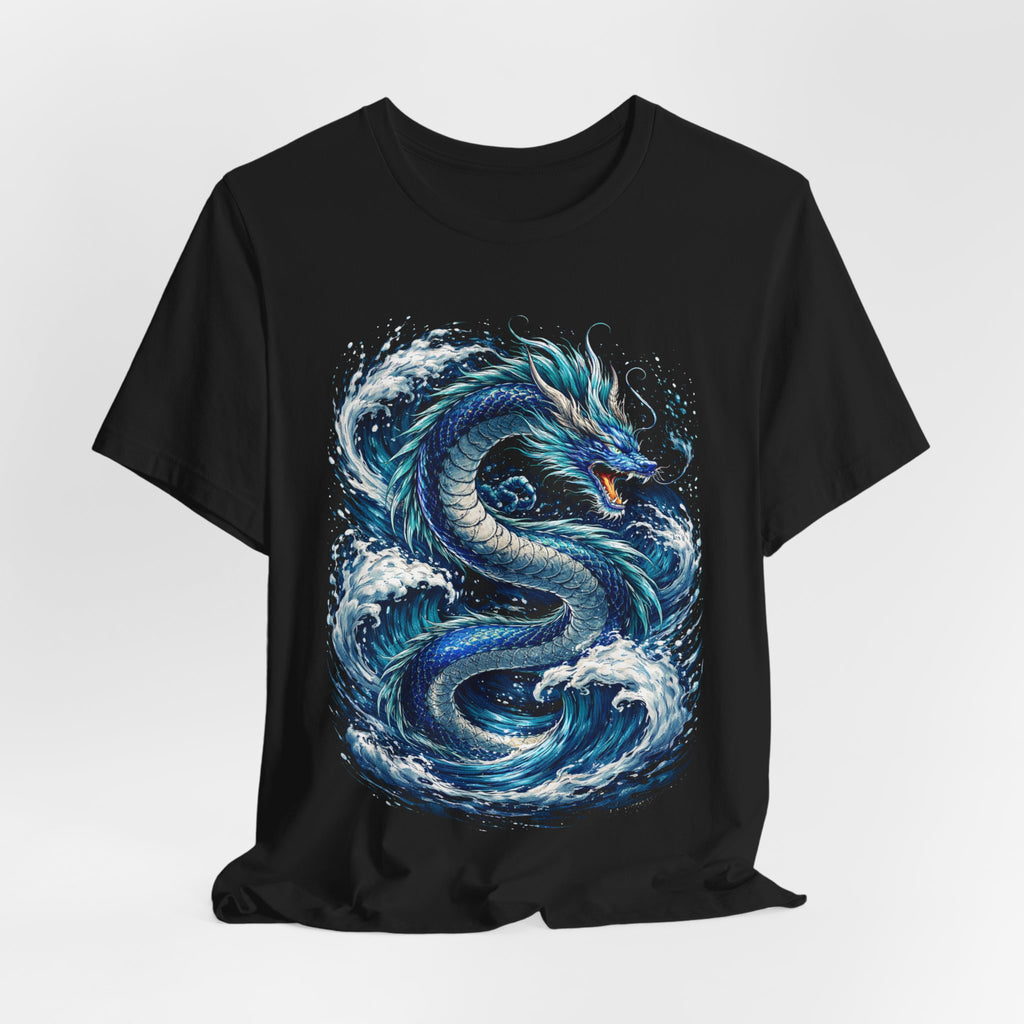Ocean Dragon Graphic Tee — Blue Wave Serpent T-Shirt