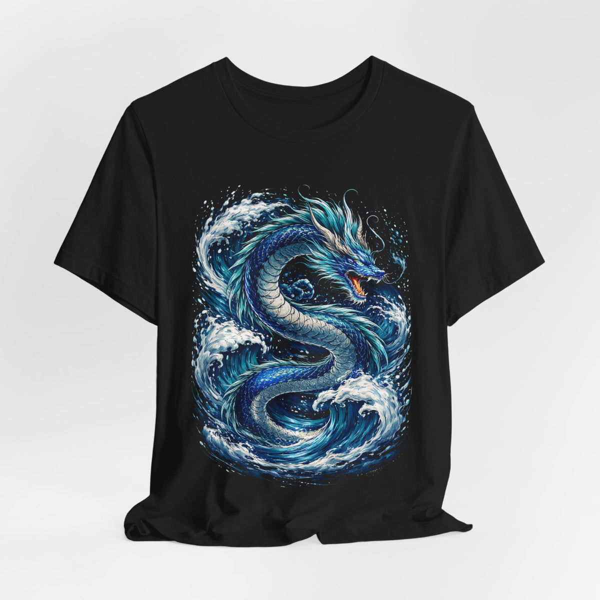 Ocean Dragon Graphic Tee — Blue Wave Serpent T-Shirt