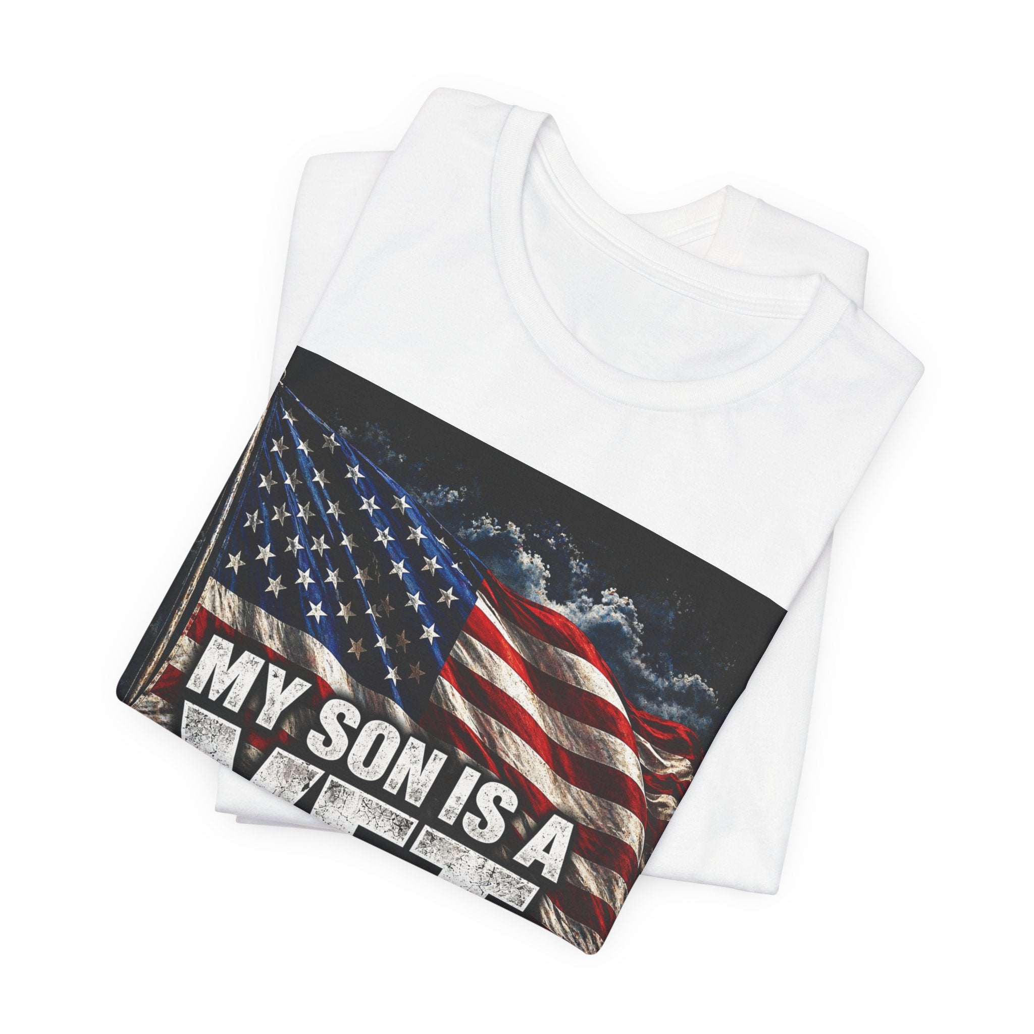 My Son Is A Vet T‑Shirt — Patriotic American Flag Tee for Proud Parents