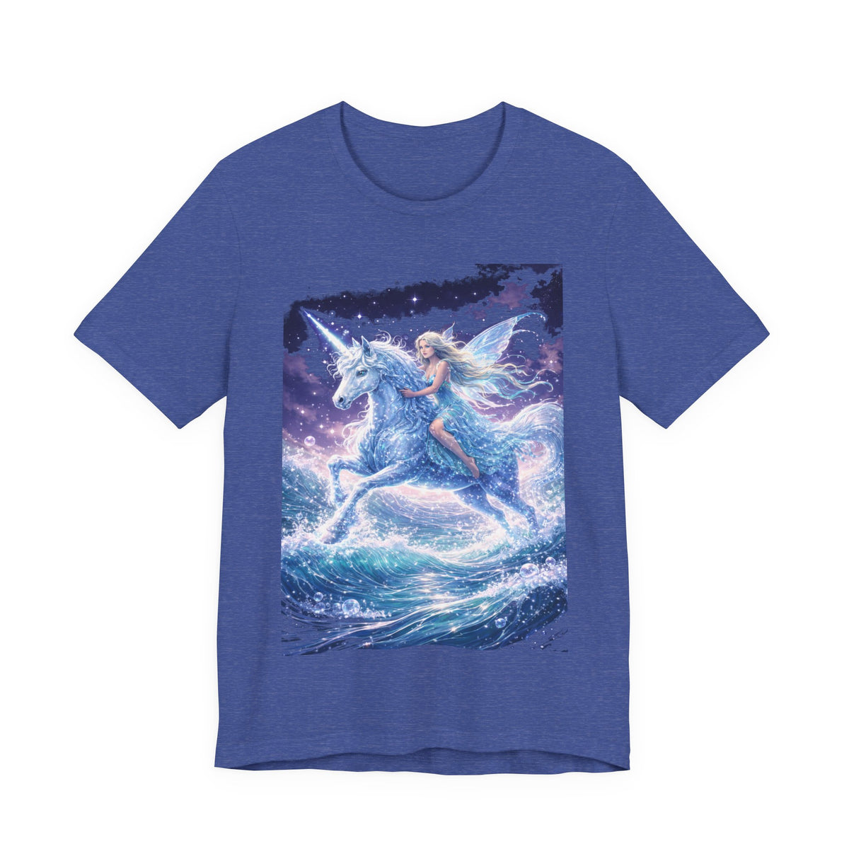 Mystical Unicorn Rider T‑Shirt – Fantasy Pegasus Night Sky Graphic Tee