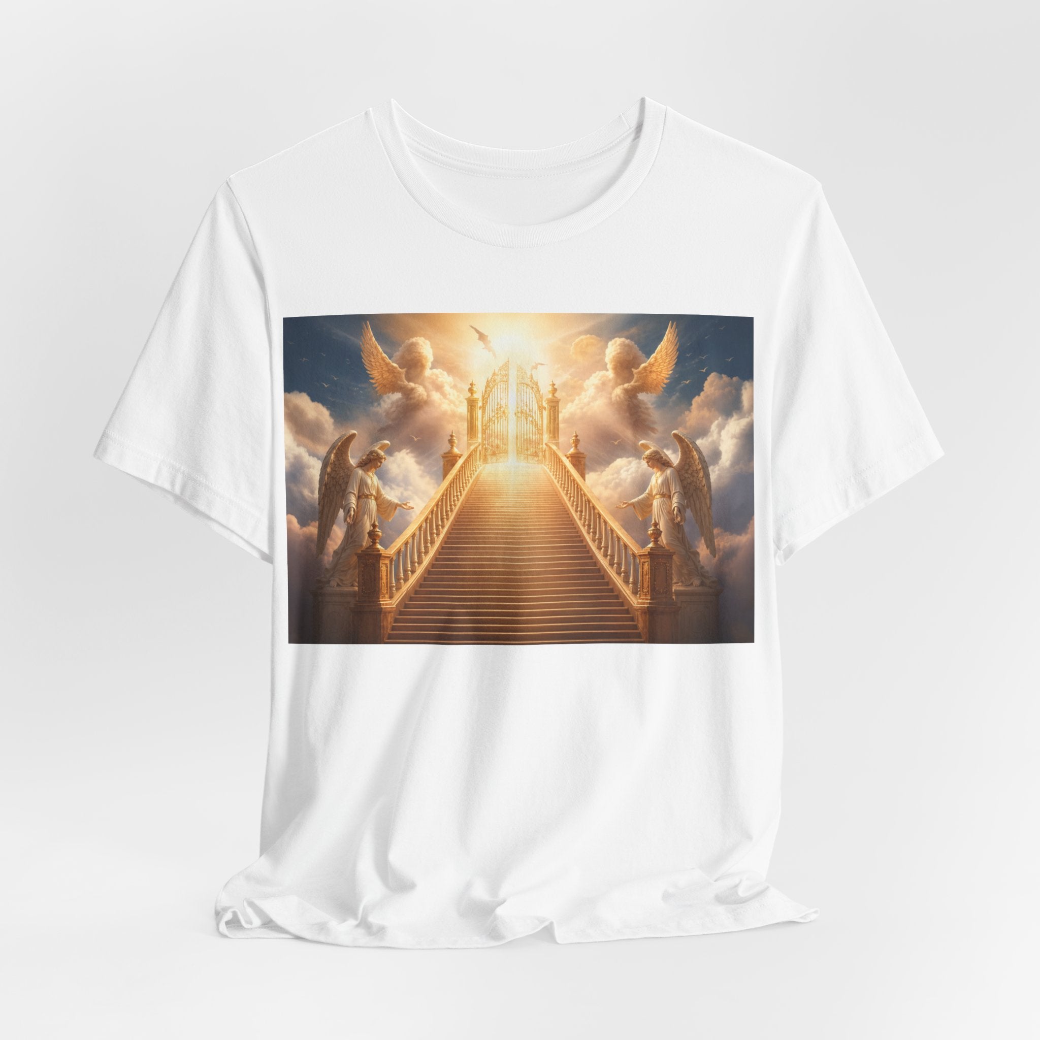 Heavenly Stairway T‑Shirt — Golden Gates Angelic Design