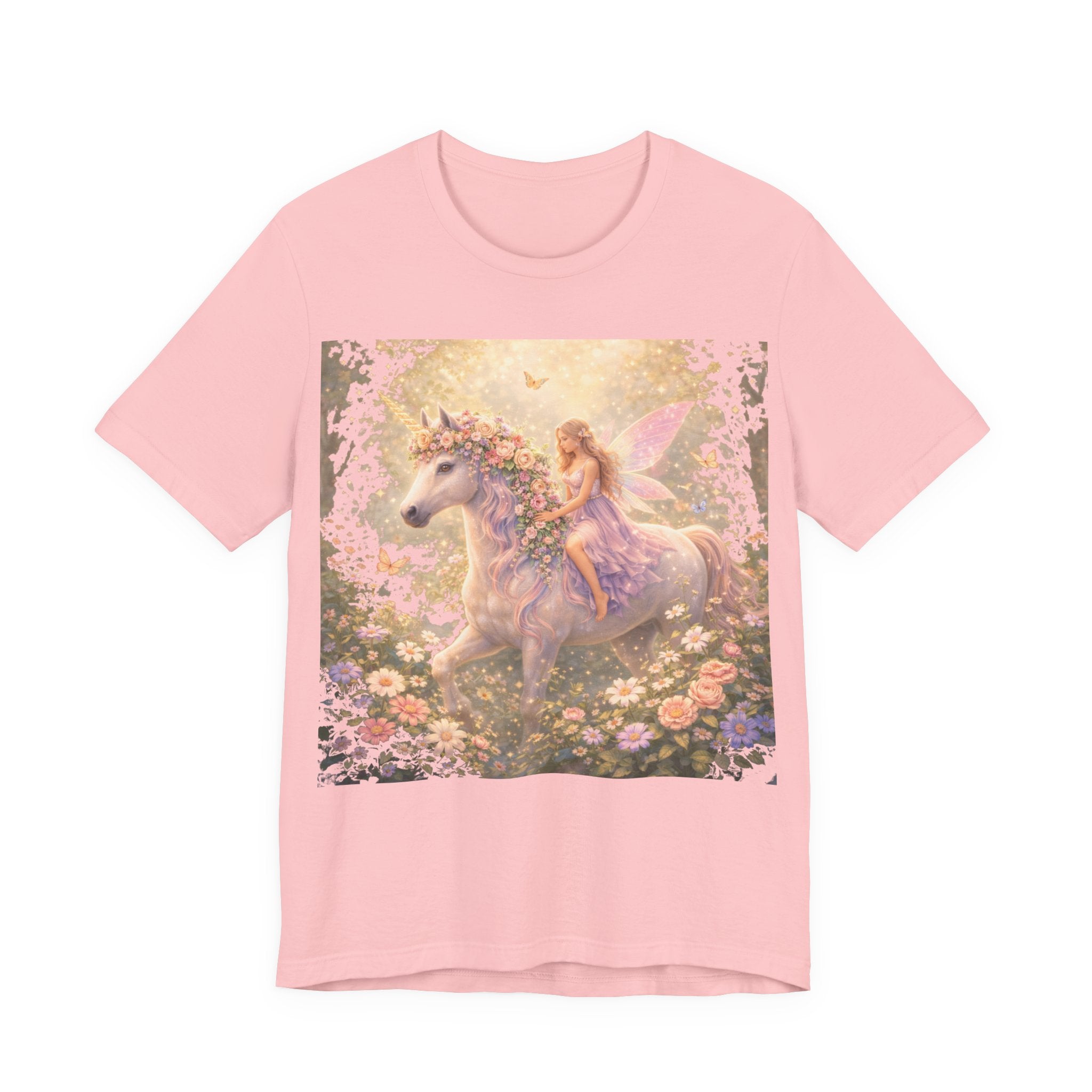 Fairy and Unicorn Tee — Whimsical Garden Fantasy T-Shirt