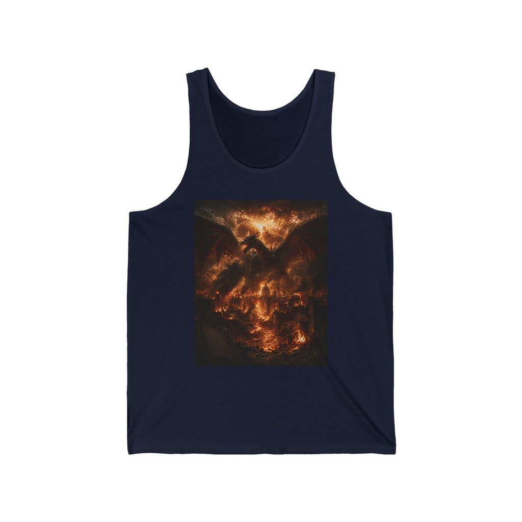Flaming Skull Tank Top — Gothic Fire Graphic Tank