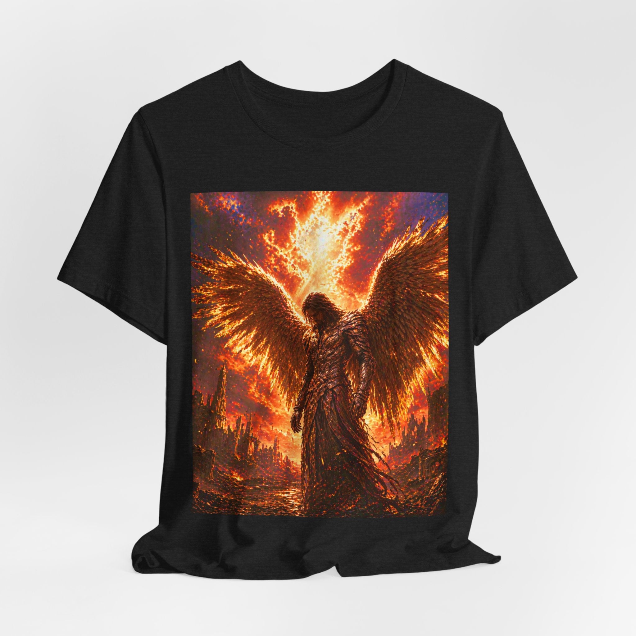 Angel Graphic Tee — Flaming Wings Apocalypse T-Shirt