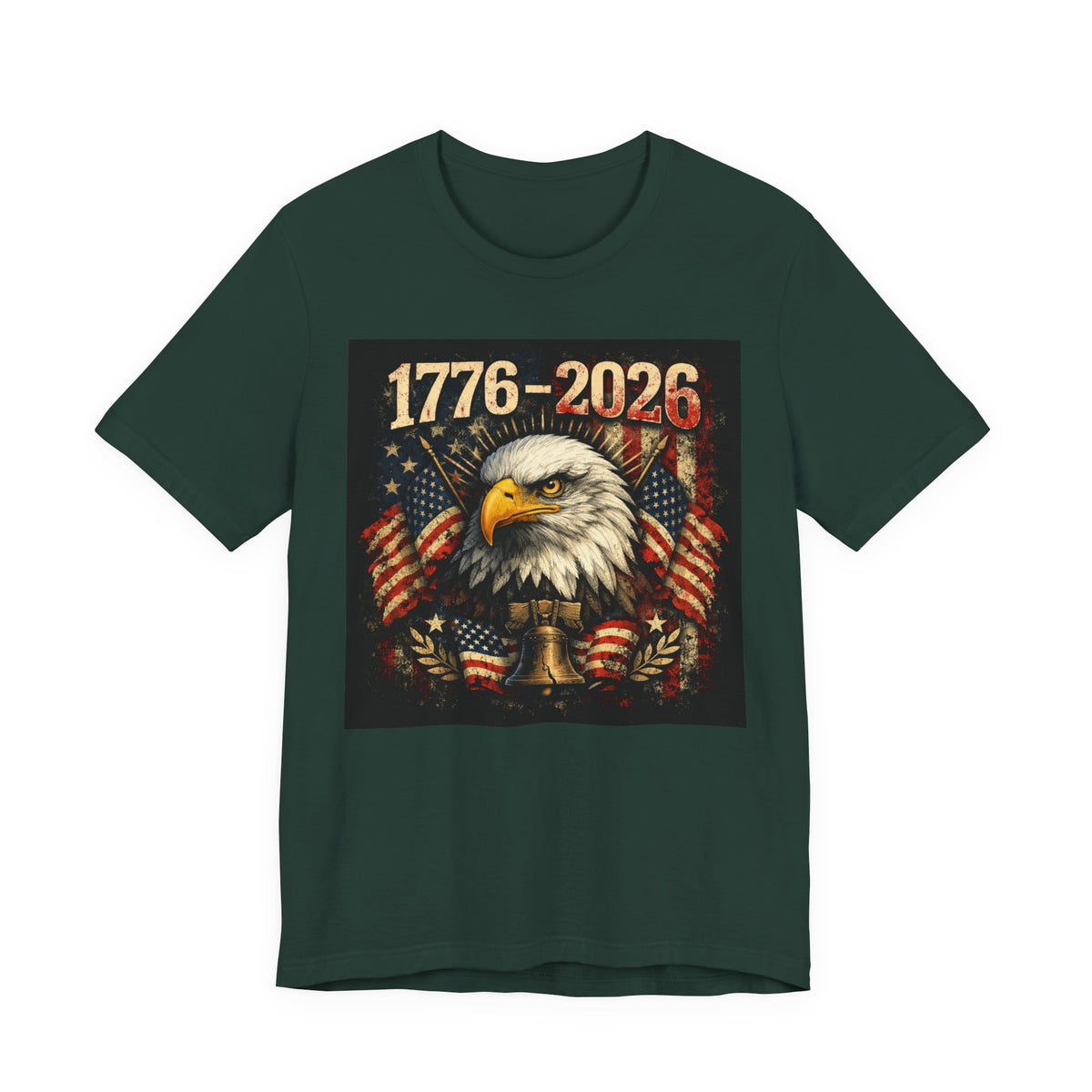 1776-2026 Eagle Patriotic T-Shirt — American Flag Liberty Bell Tee