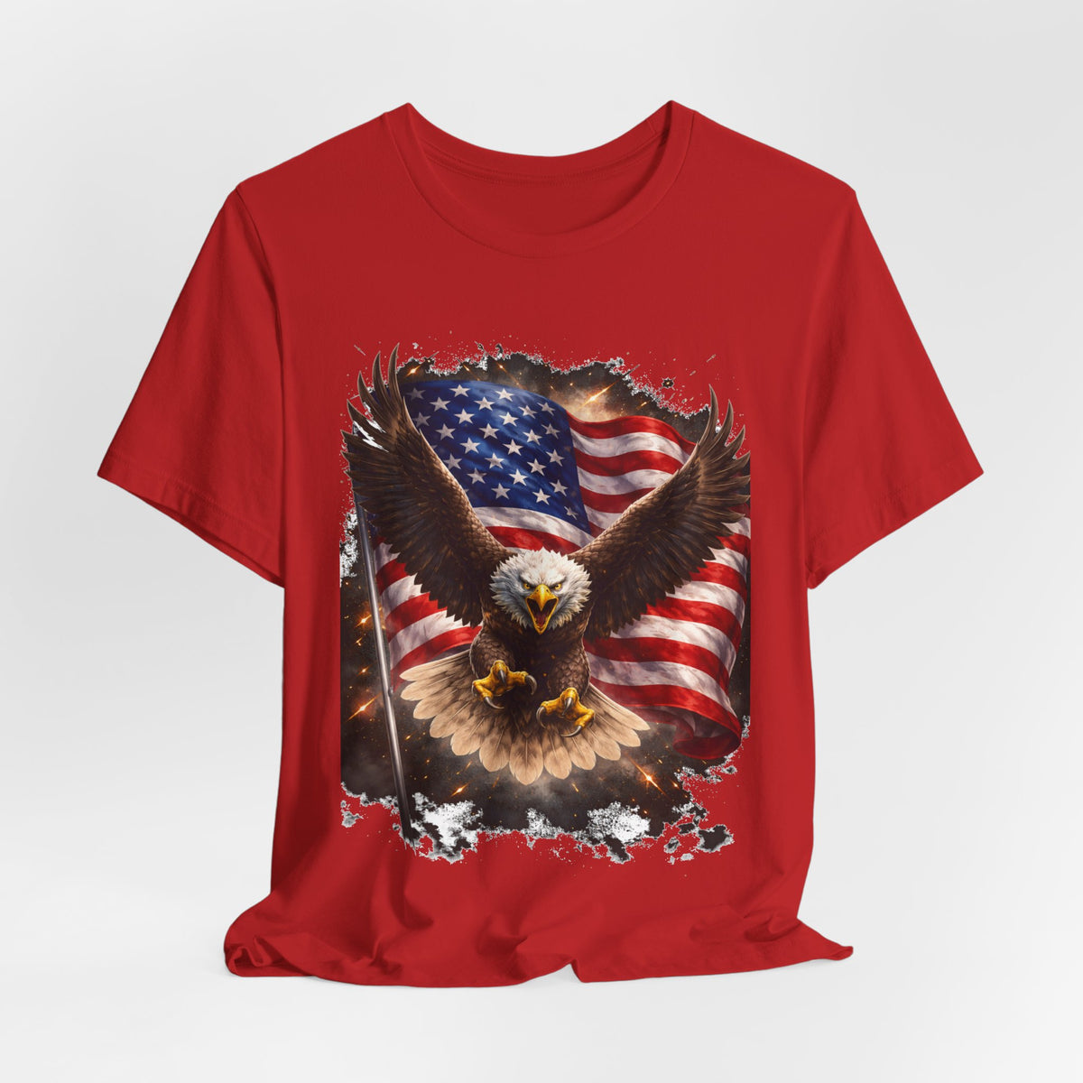 American Eagle Flag T-Shirt — Patriotic Bald Eagle Graphic Tee