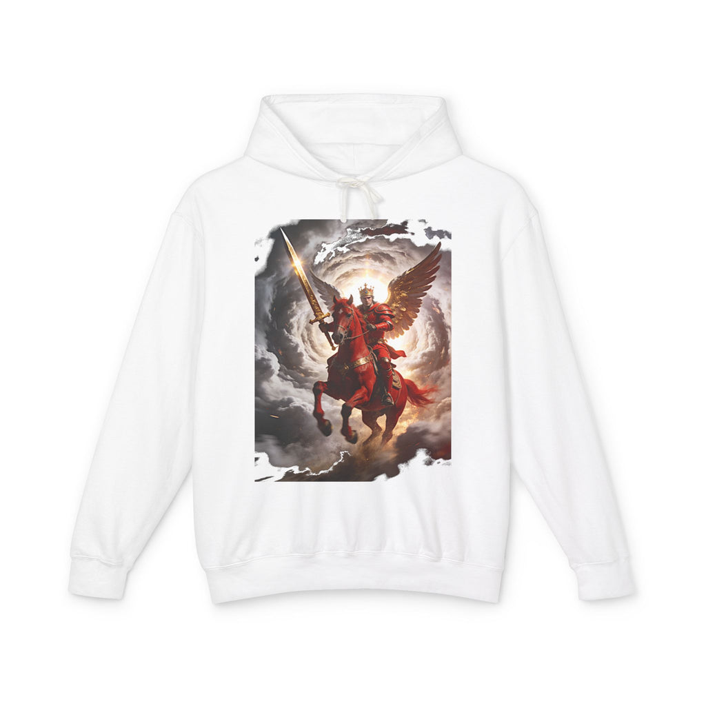 Archangel Warrior Hoodie — Saint Michael Celestial Battle Graphic Sweatshirt