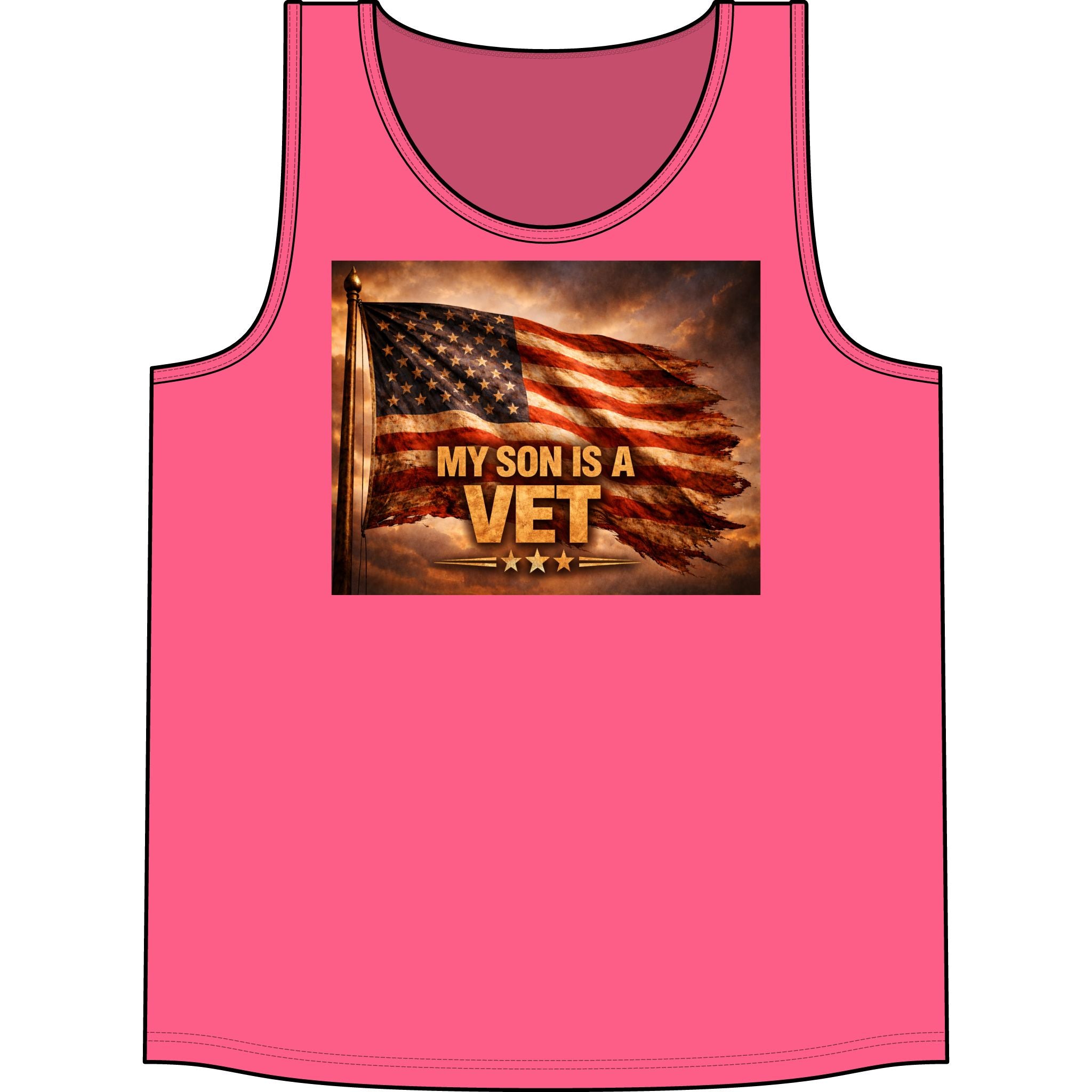 My Son Is a Vet Tank Top – Patriotic American Flag Veteran Tribute