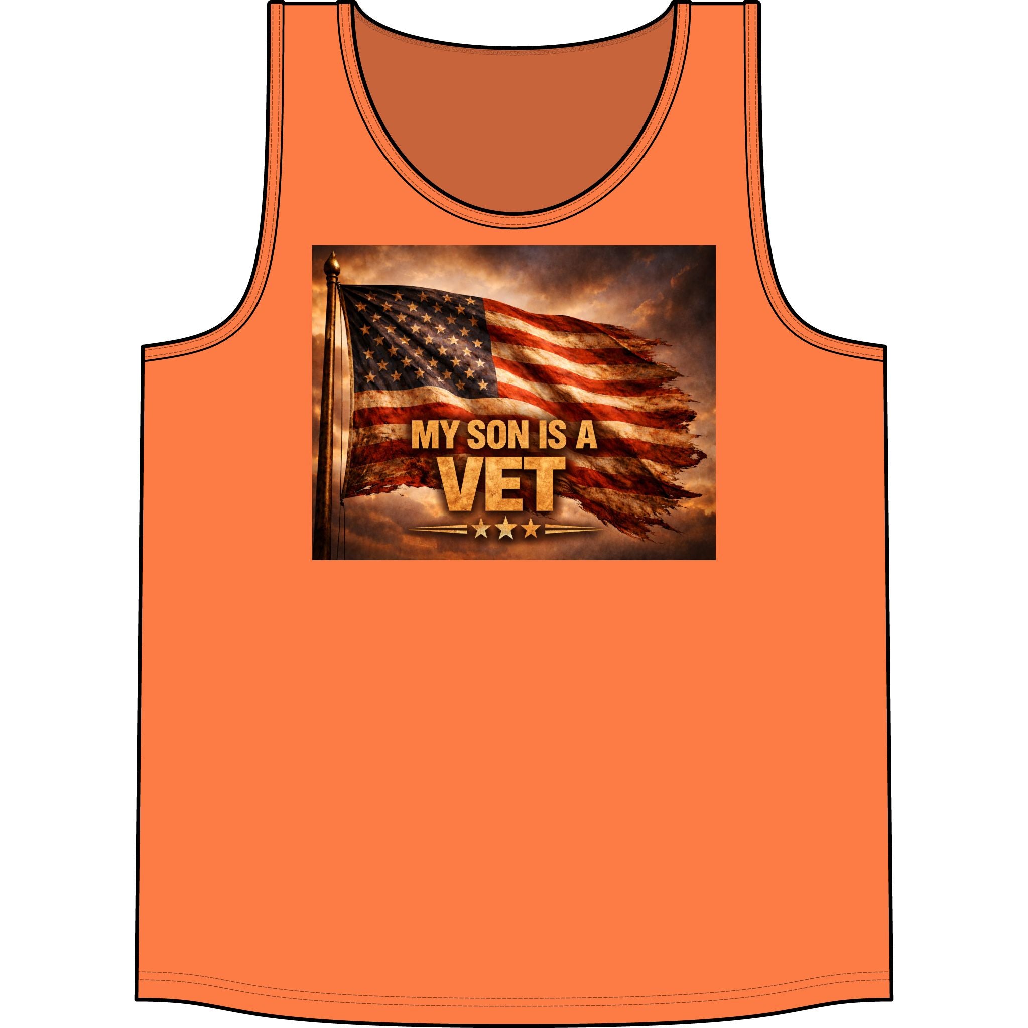 My Son Is a Vet Tank Top – Patriotic American Flag Veteran Tribute
