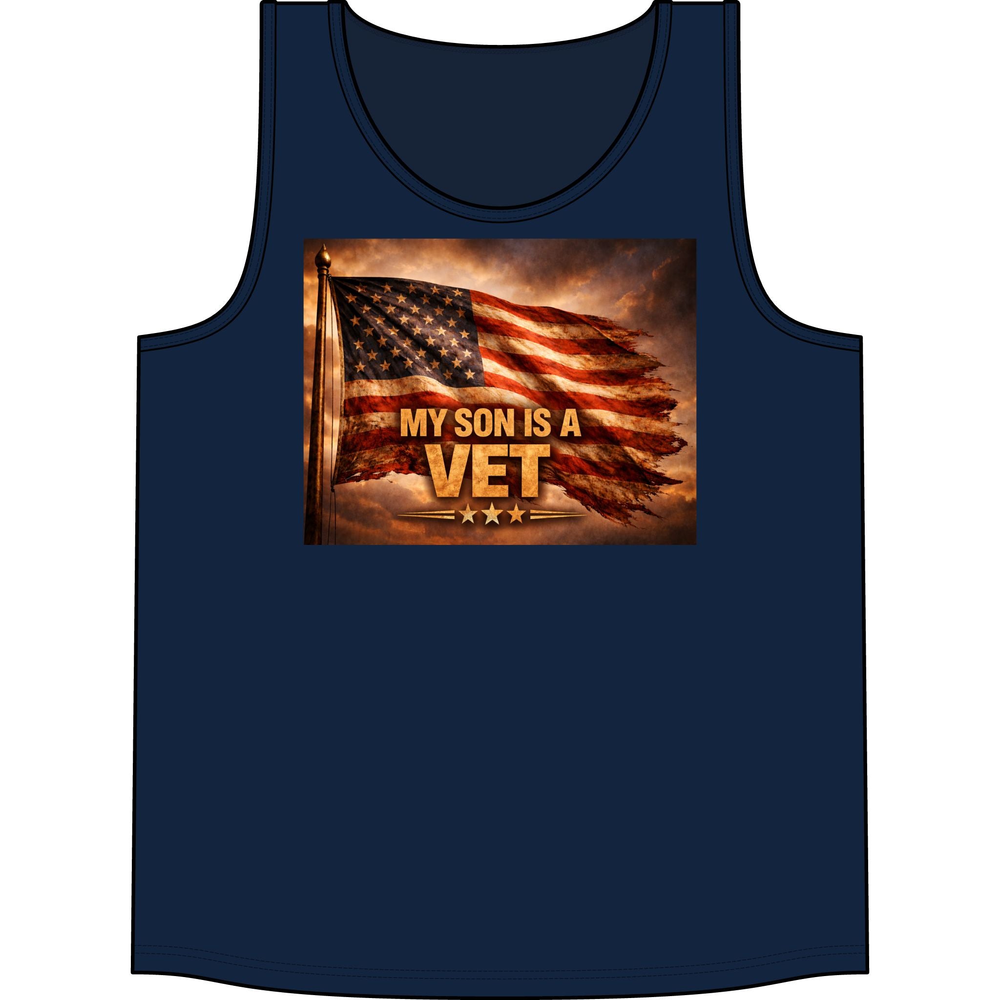 My Son Is a Vet Tank Top – Patriotic American Flag Veteran Tribute