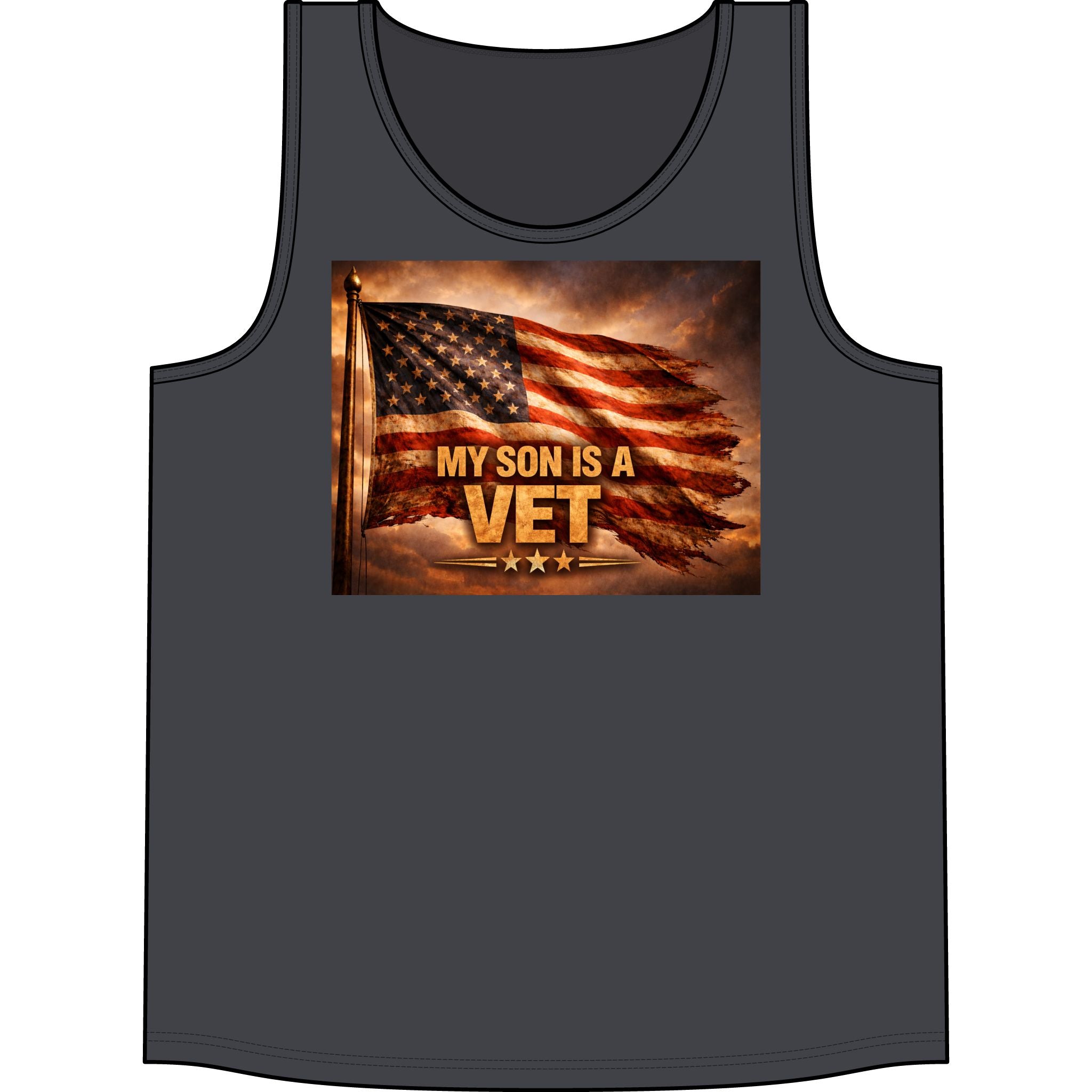 My Son Is a Vet Tank Top – Patriotic American Flag Veteran Tribute