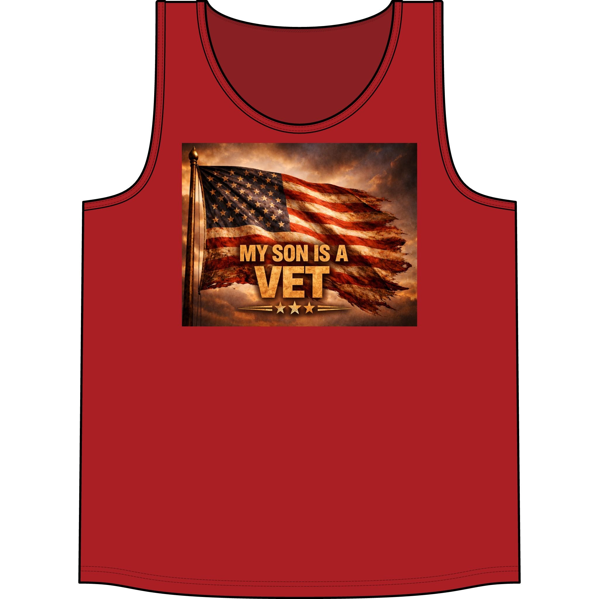 My Son Is a Vet Tank Top – Patriotic American Flag Veteran Tribute