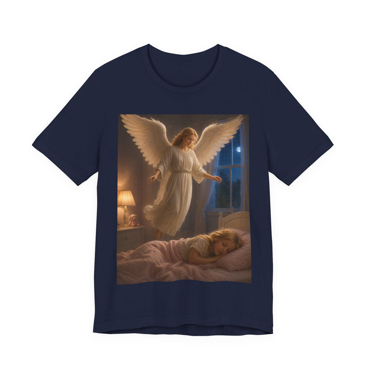 Guardian Angel T‑Shirt — Peaceful Night Prayer Tee for Kids & Parents