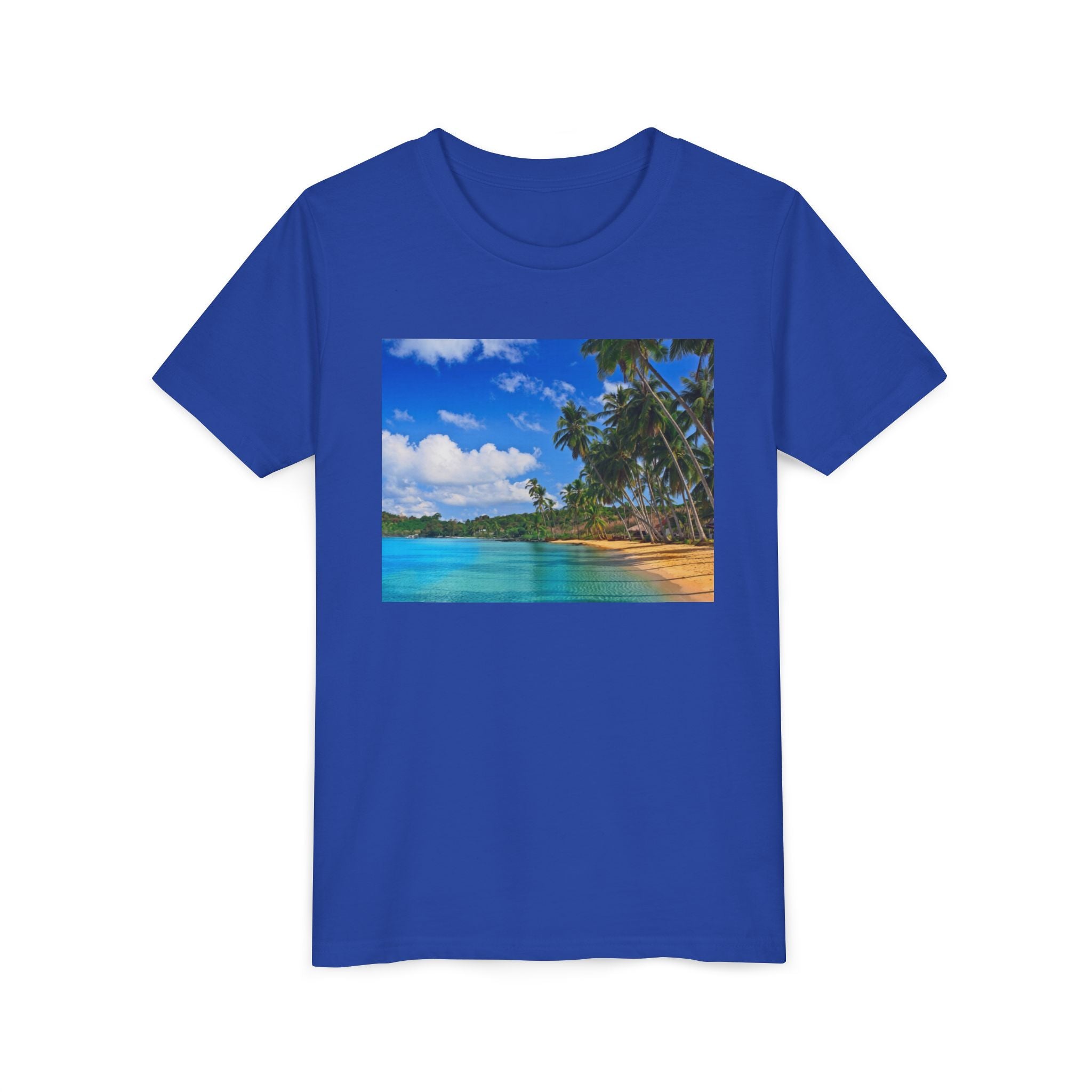 Youth Tee — Tropical Beach Photo Print Summer Vacation Shirt