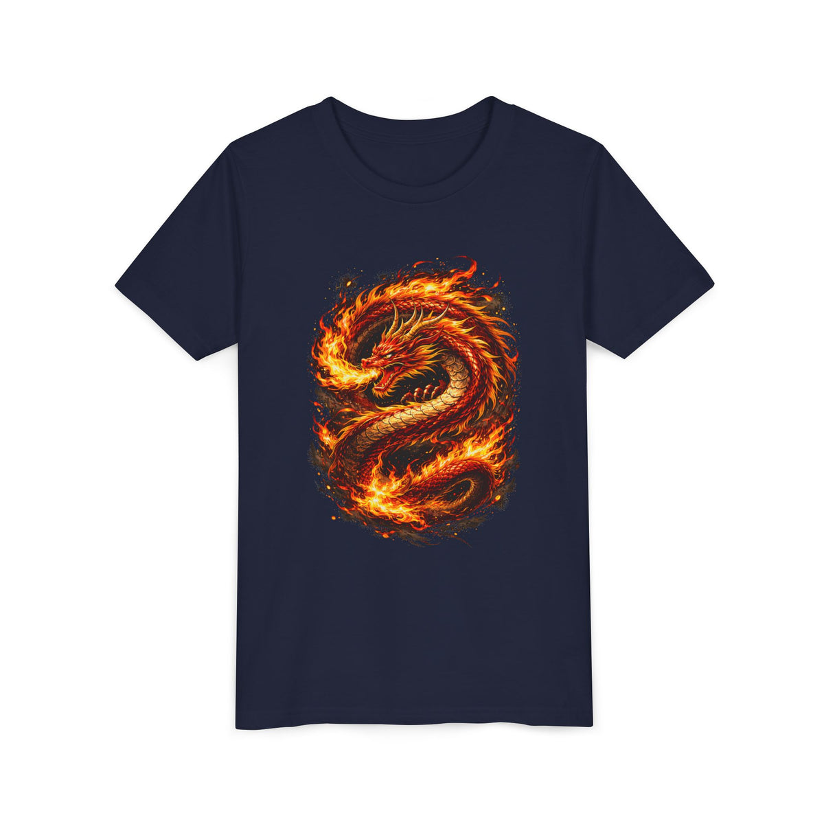 Youth Tee — Fiery Dragon Graphic Shirt