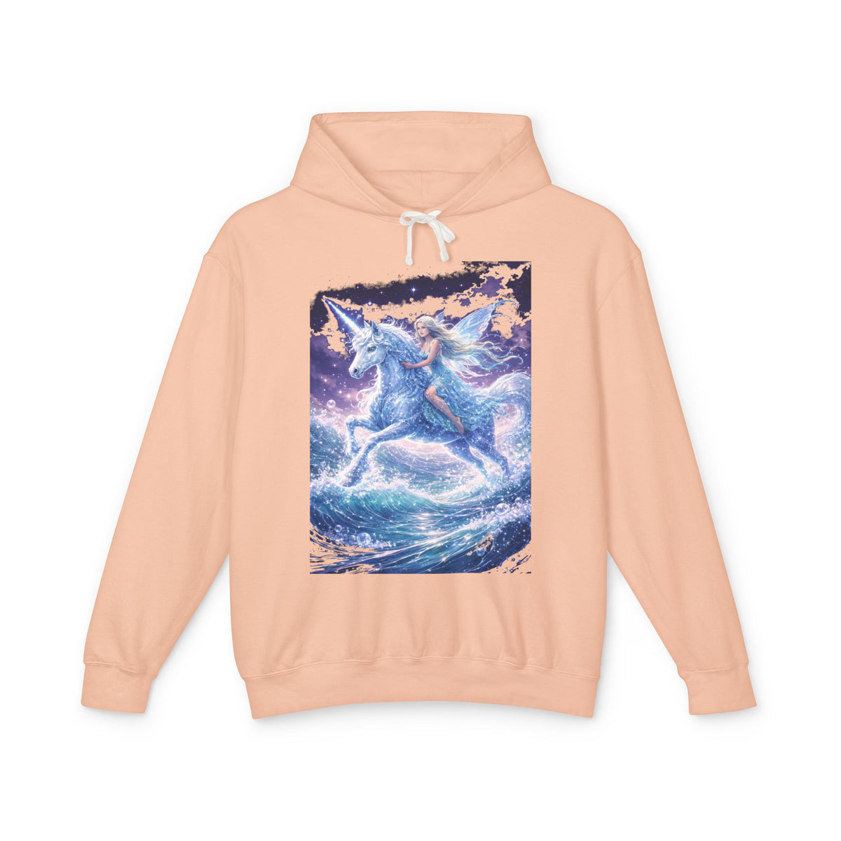 Pegasus Ride Hoodie — Mystical Blue Unicorn Horse Graphic Sweatshirt