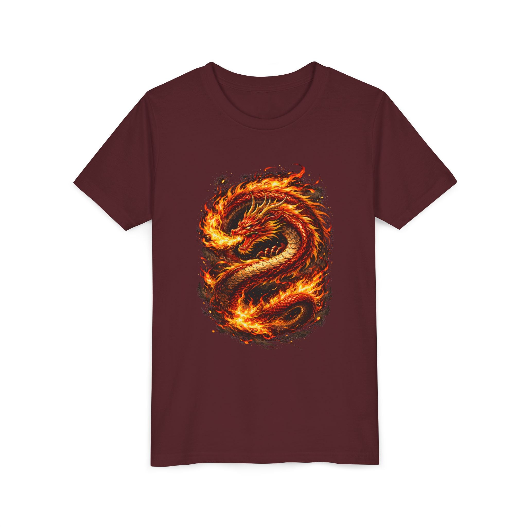 Youth Tee — Fiery Dragon Graphic Shirt