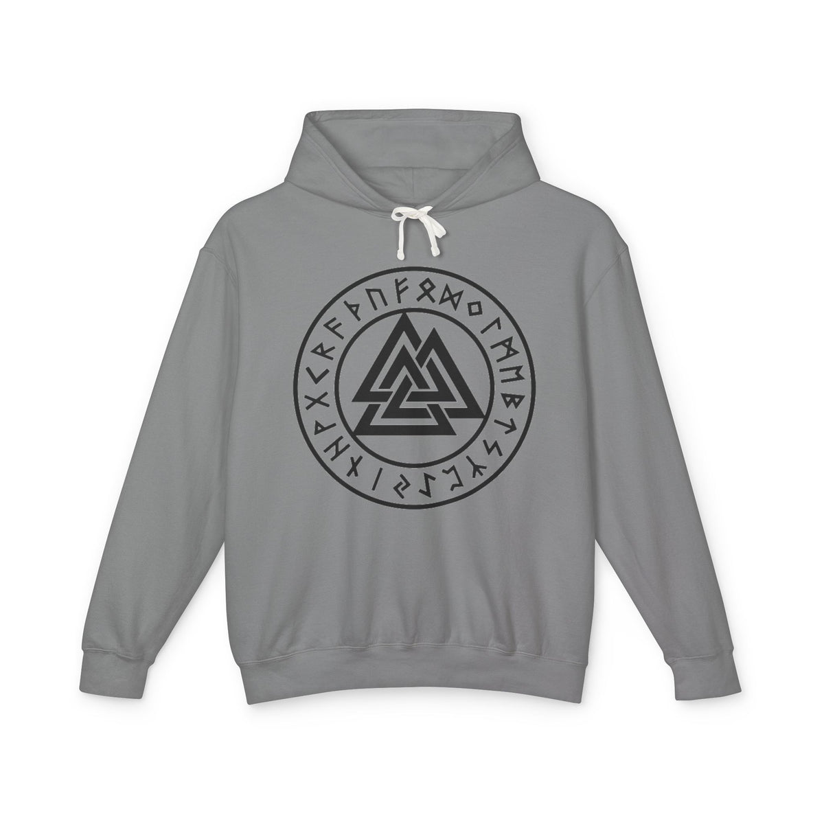 Valknut Rune Circle Hoodie — Norse Viking Symbol Hooded Sweatshirt