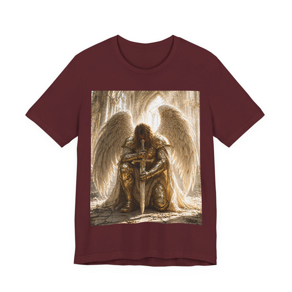 Guardian Angel Graphic Tee — Praying Winged Warrior T-Shirt