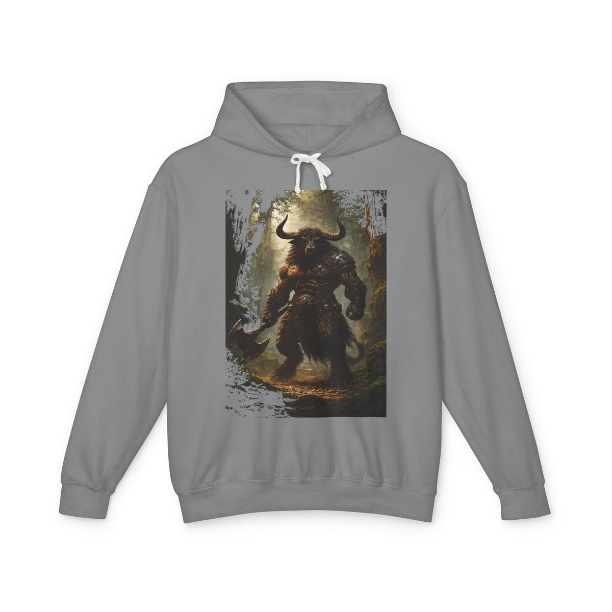 Minotaur Warrior Hoodie — Mythic Fantasy Graphic Sweatshirt