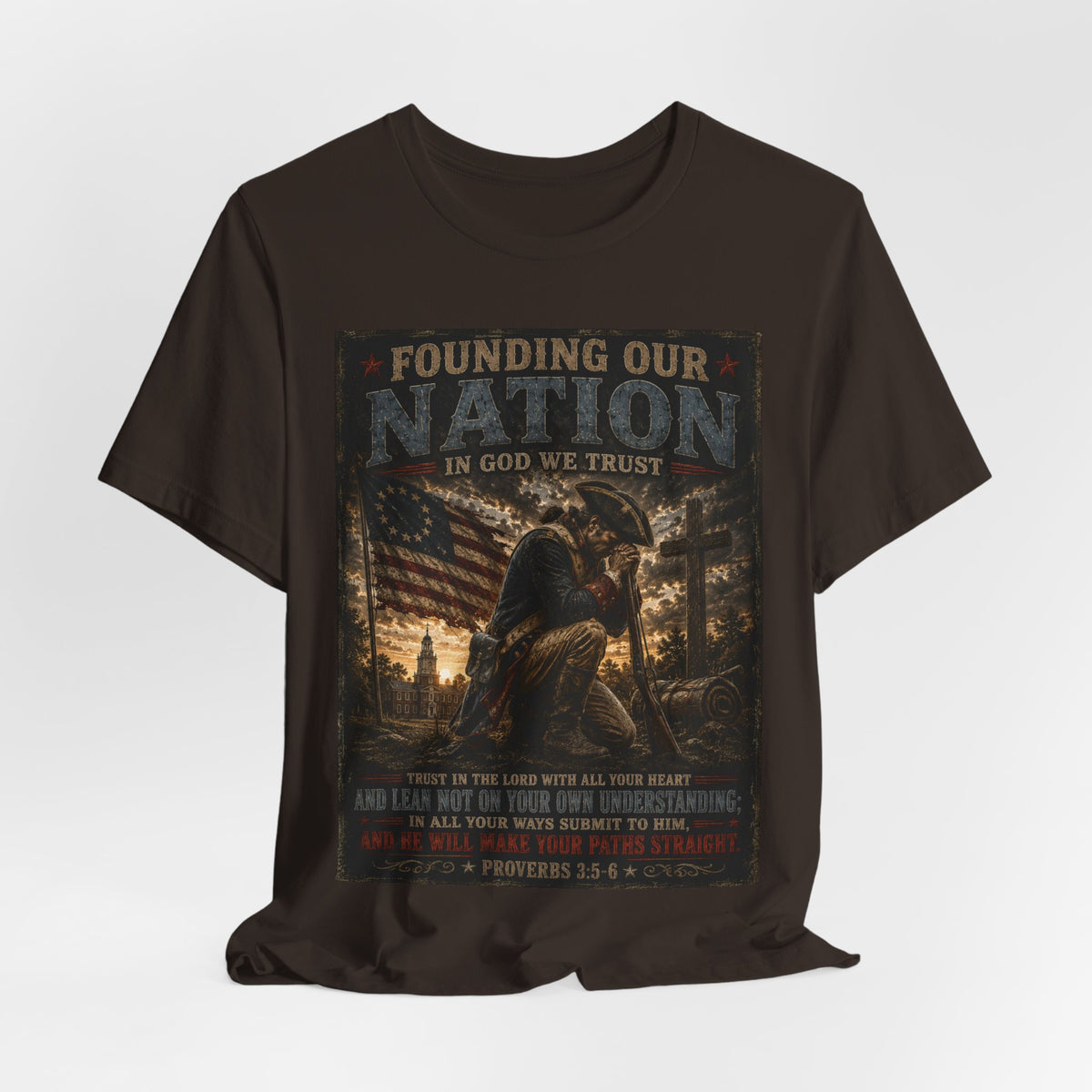 Founding Our Nation Eagle T-Shirt — "In God We Trust" Patriotic Christian Tee