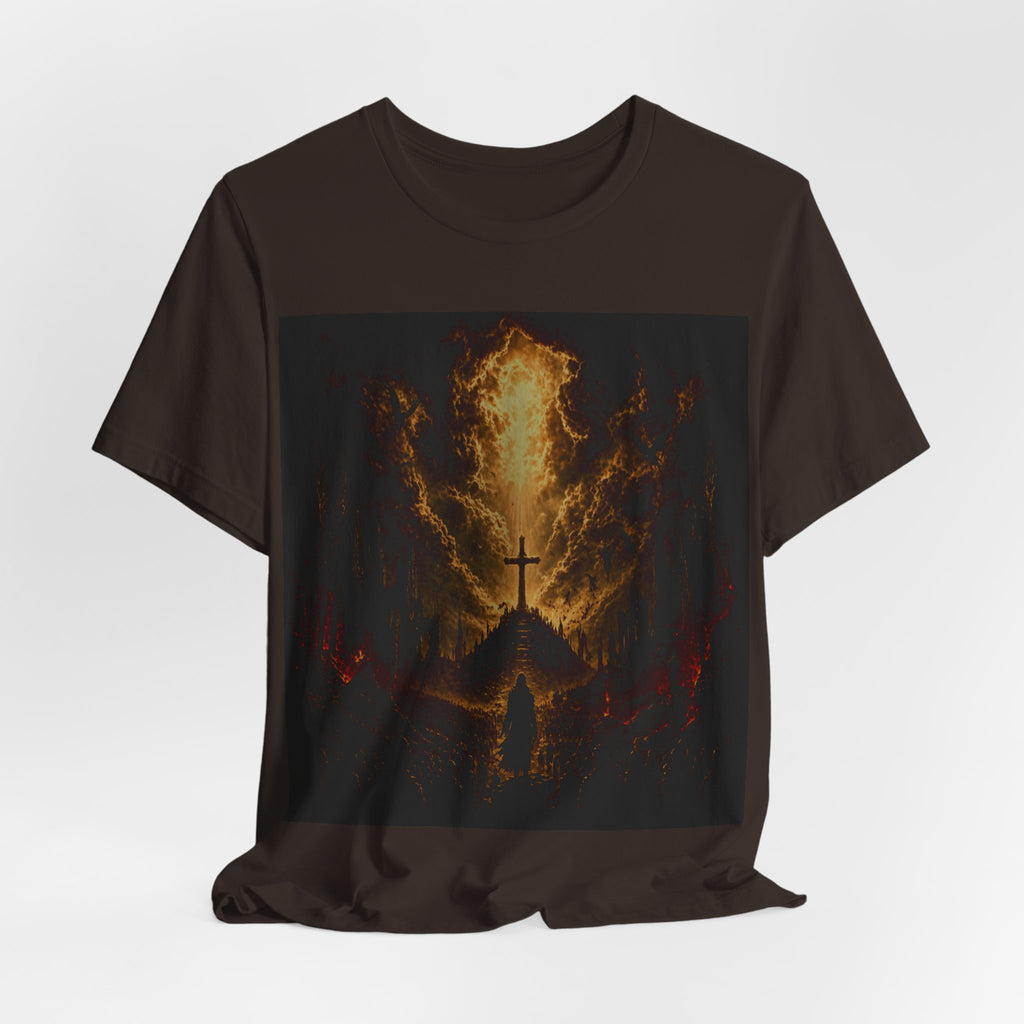 Christian Cross Flames T-Shirt — Fiery Faith Graphic Tee