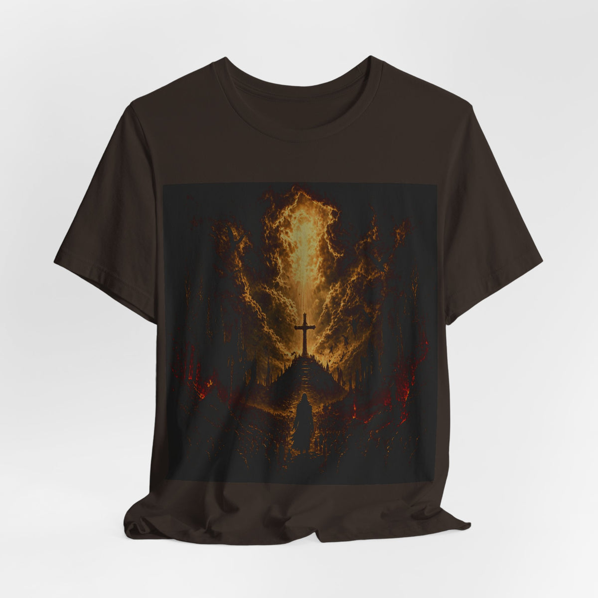Christian Cross Flames T-Shirt — Fiery Faith Graphic Tee