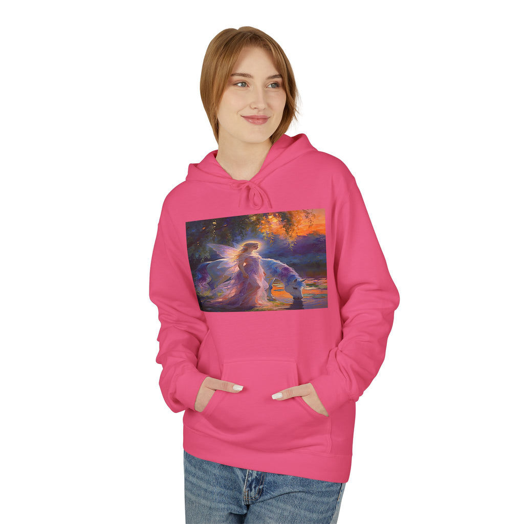 Unicorn Fairy Cotton Hoodie — Cosmic Cat Art Pullover