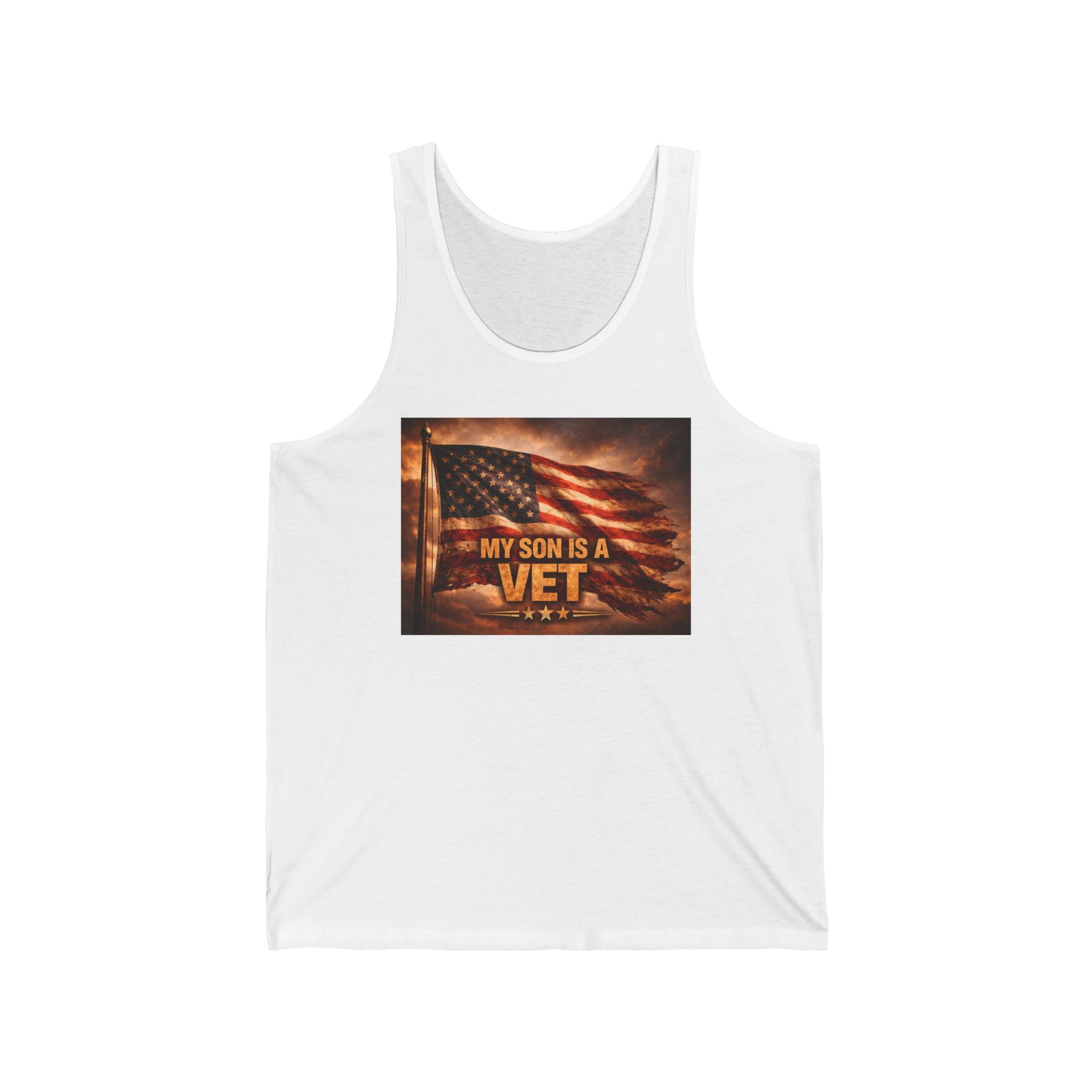 My Son Is A Vet Tank Top — Patriotic American Flag Veteran Tribute Tank