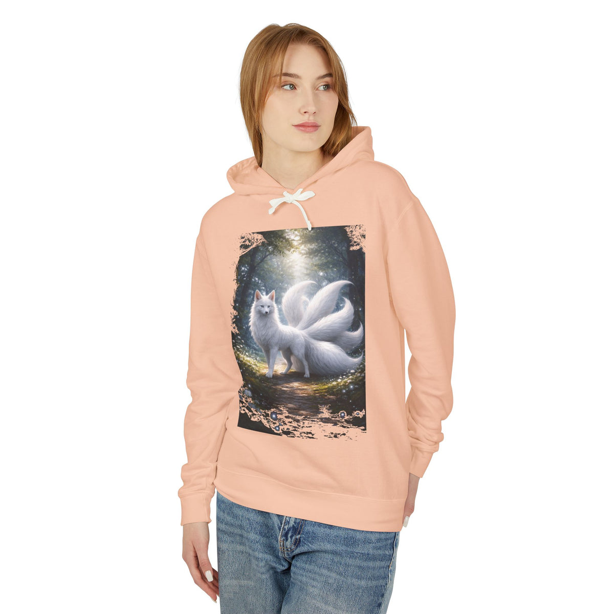 Kitsune Forest Hoodie — Mystical Nine-Tailed Fox Sweatshirt