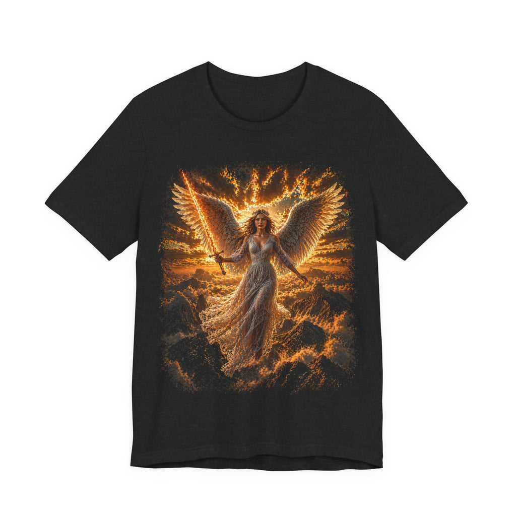 Angel Wings Graphic Tee — Fiery Guardian Angel Design
