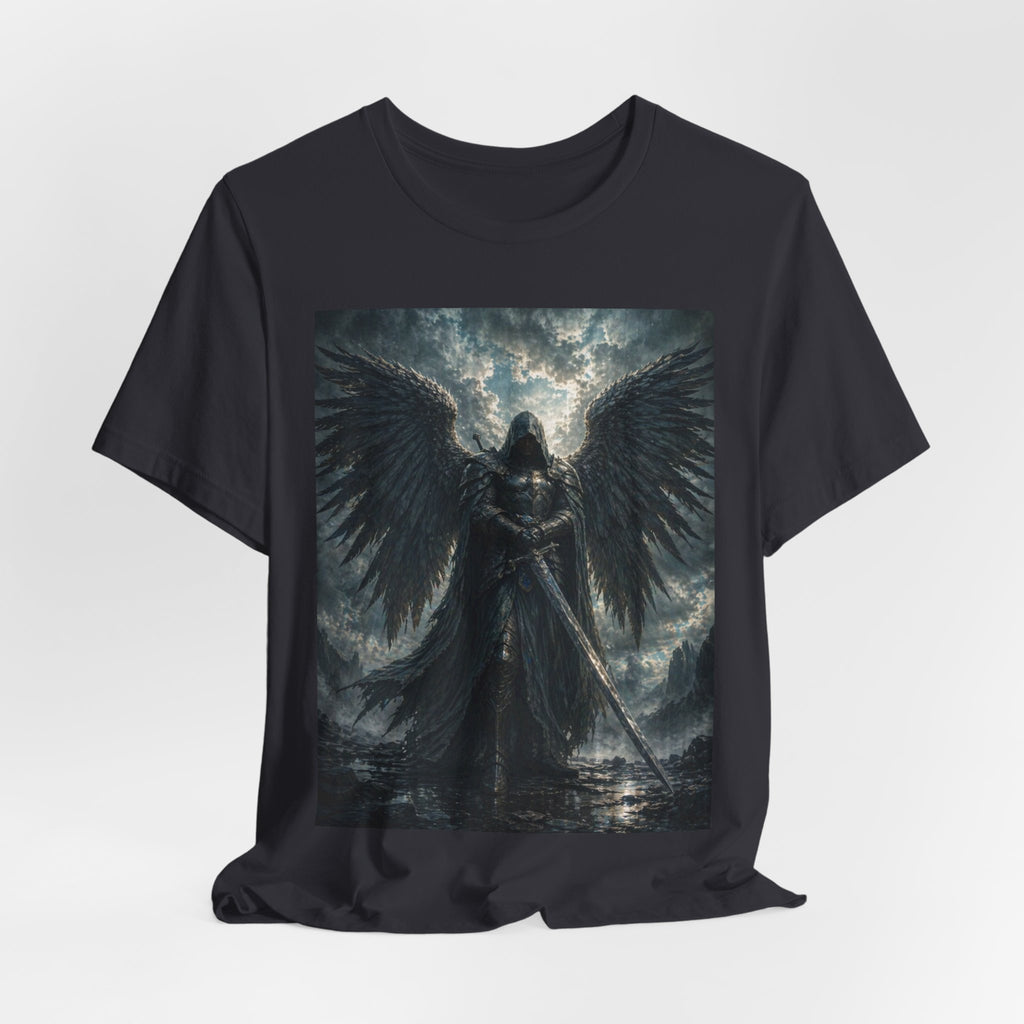 Dark Fallen Angel Graphic Tee — Gothic Warrior Angel T-Shirt