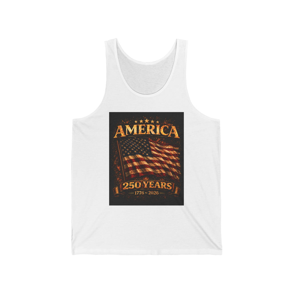 America 250 Years Flag Tank Top — 1776–2026 Patriotic Fourth of July Tank