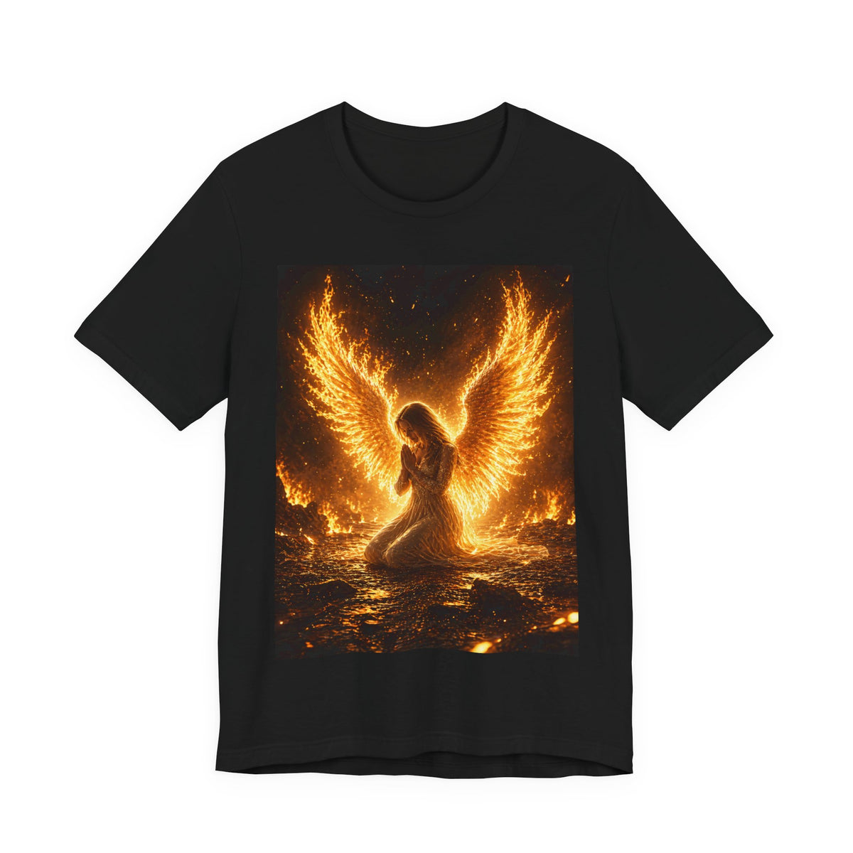 Phoenix Angel Tee — Fiery Winged Angel Graphic T-Shirt