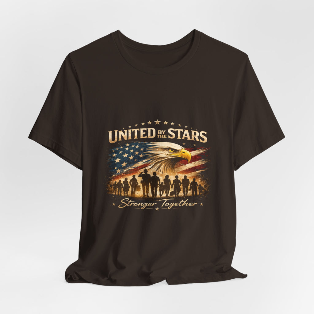 United We Stand T-Shirt – Patriotic Eagle & Soldiers “Stronger Together” Tee