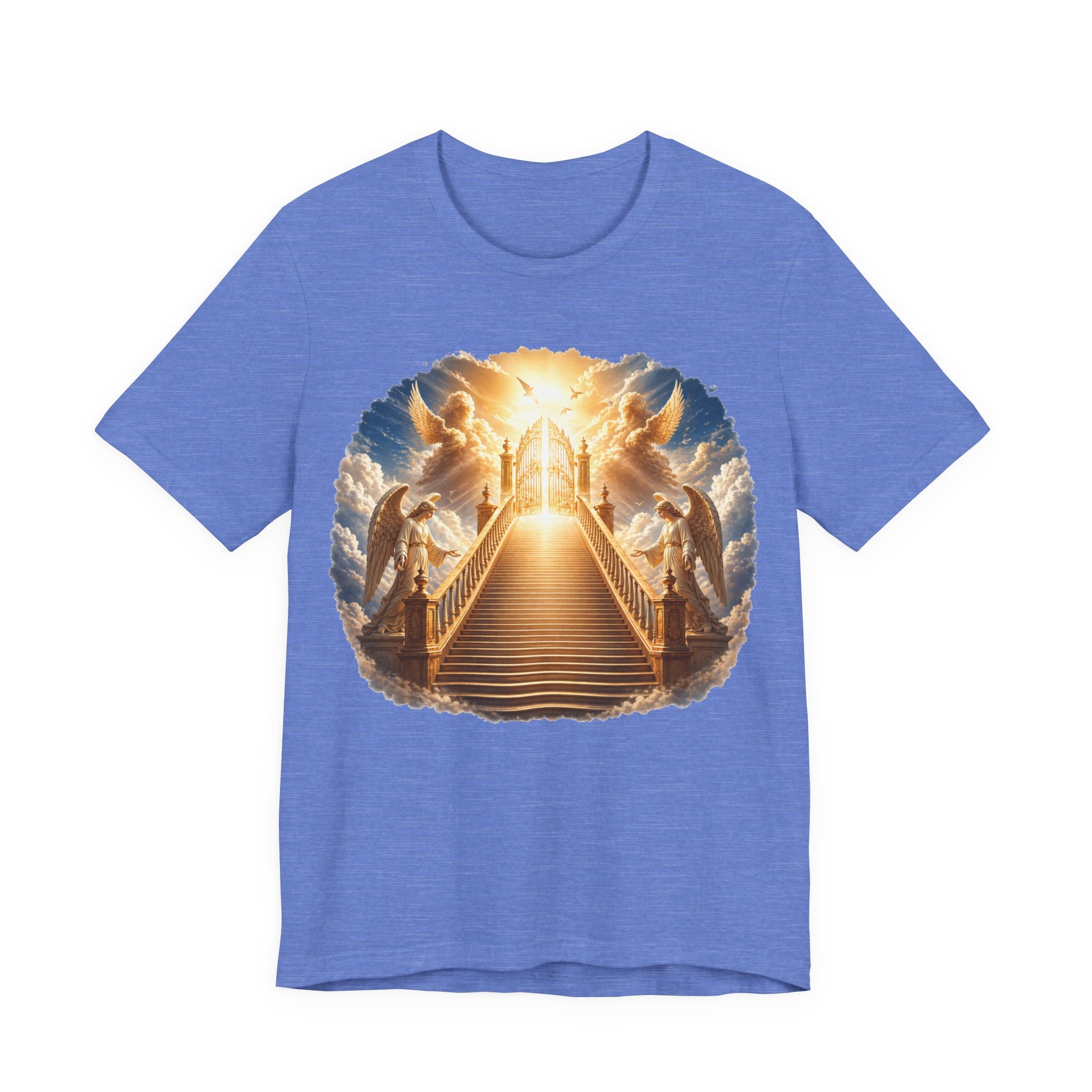 Heavenly Golden Stairway T‑Shirt — Angelic Gates Spiritual Tee