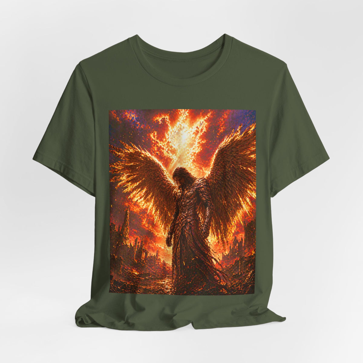 Angel Graphic Tee — Flaming Wings Apocalypse T-Shirt