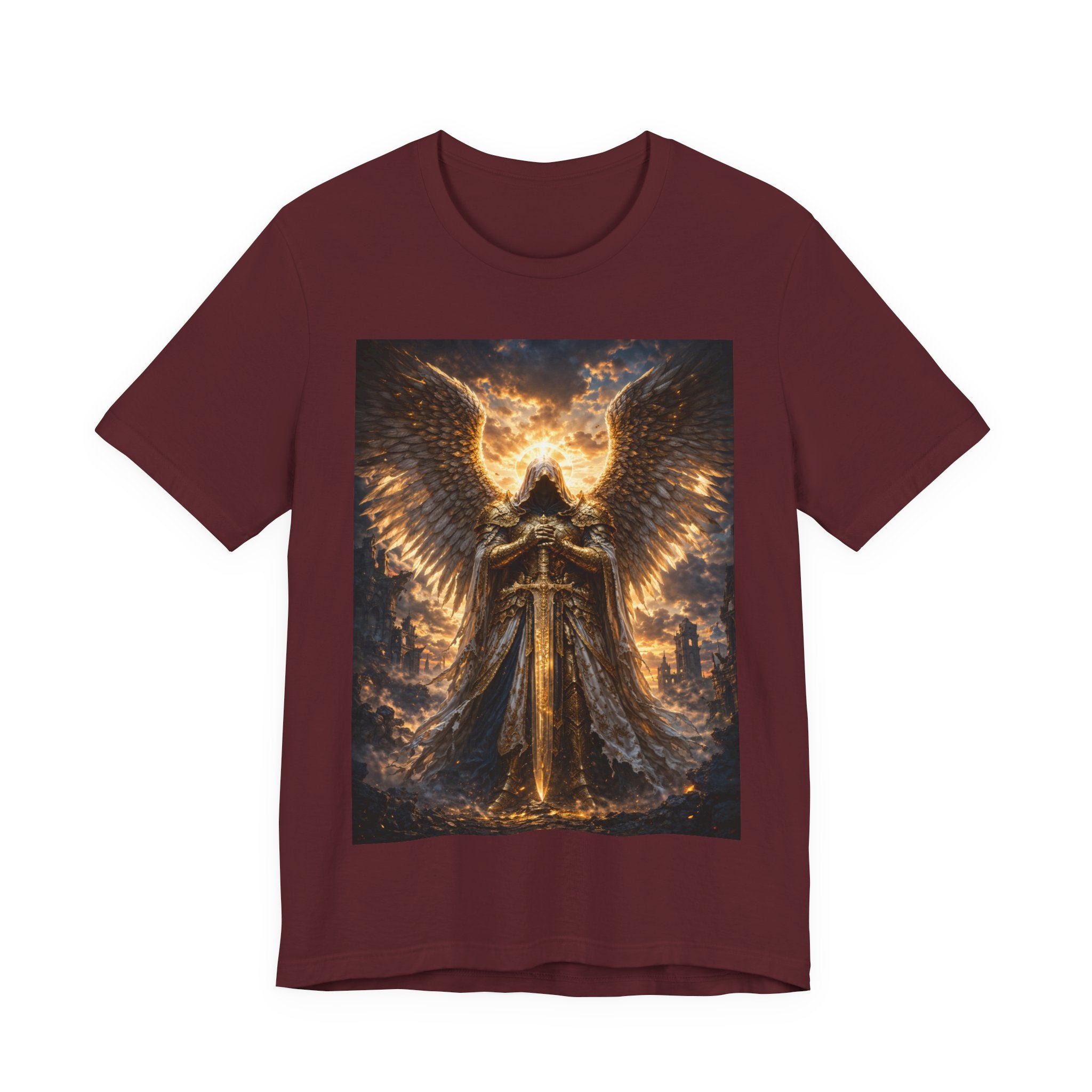 Angel Guardian T-Shirt — Golden Warrior Wings Graphic Tee