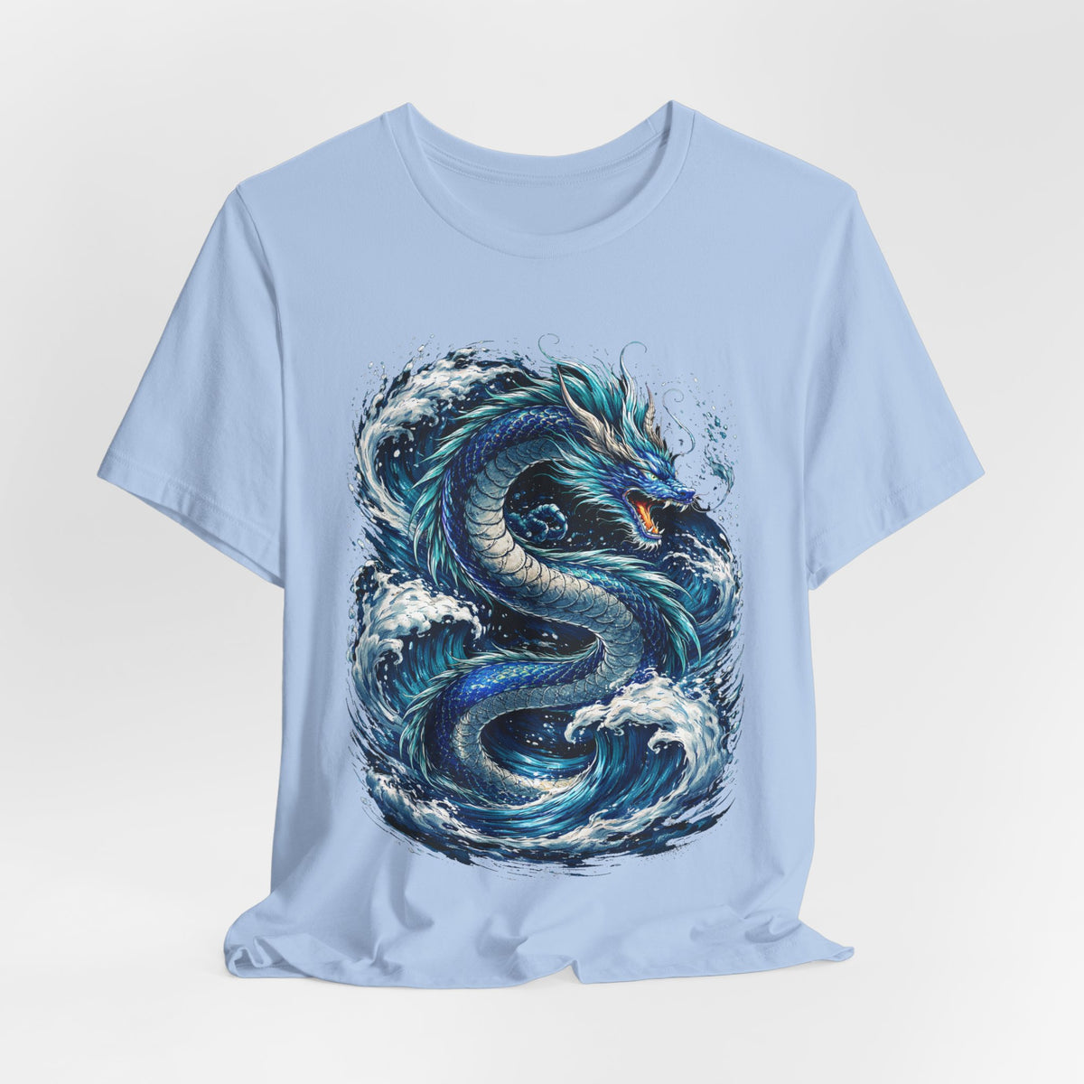 Ocean Dragon Graphic Tee — Blue Wave Serpent T-Shirt