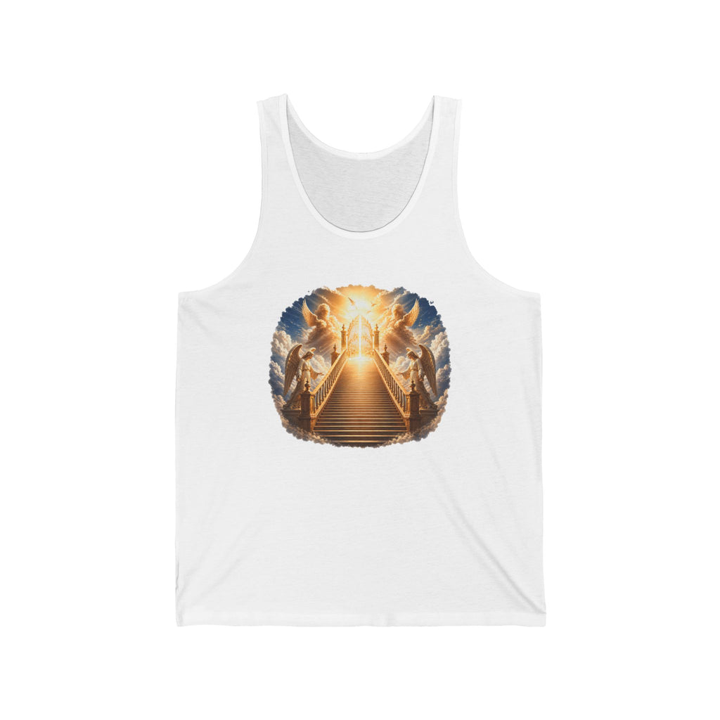 Spiritual Stairway Tank Top — Angels & Golden Light Religious Graphic Tank