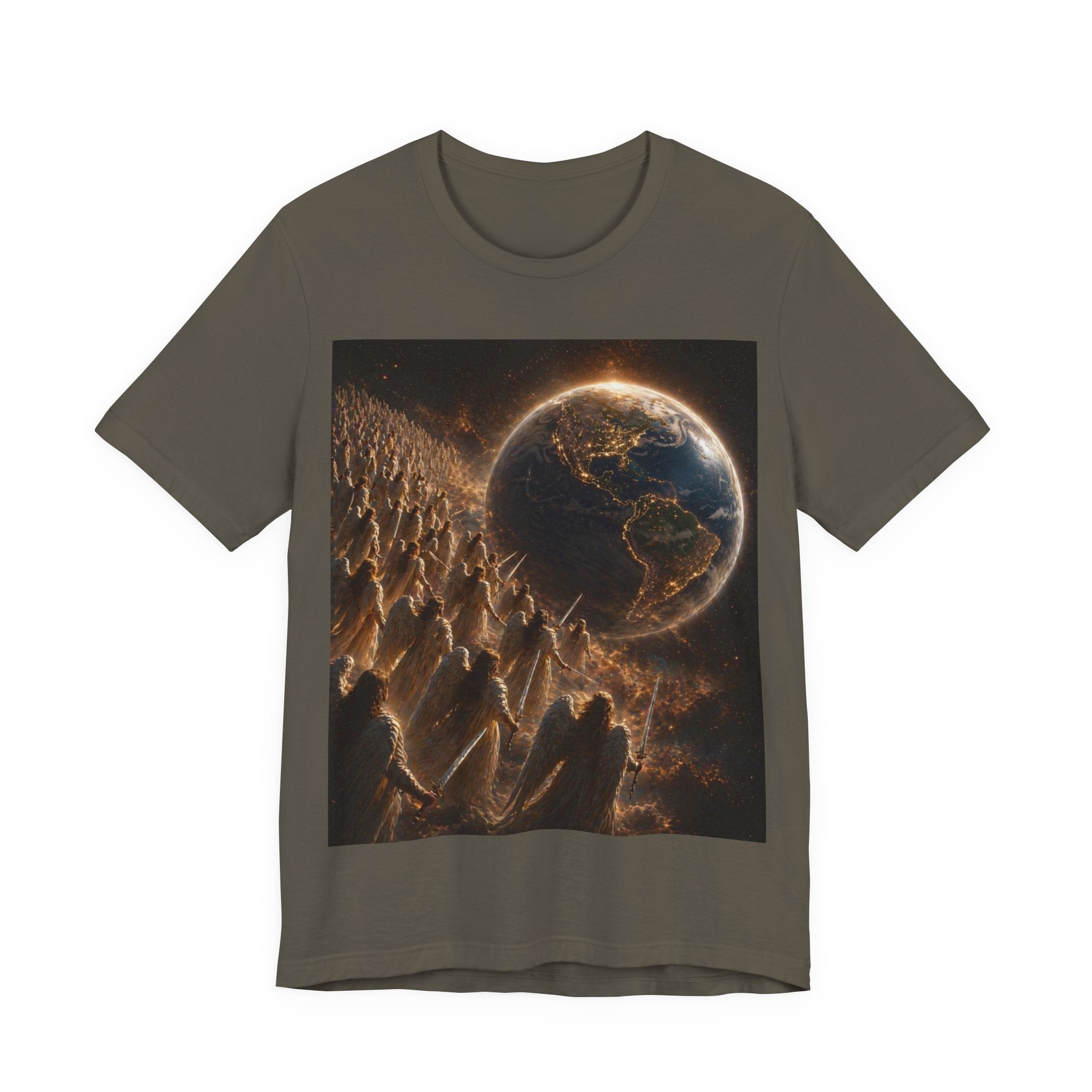 Earth Rise Graphic Tee — Glowing Planet & Mountainscape T-Shirt