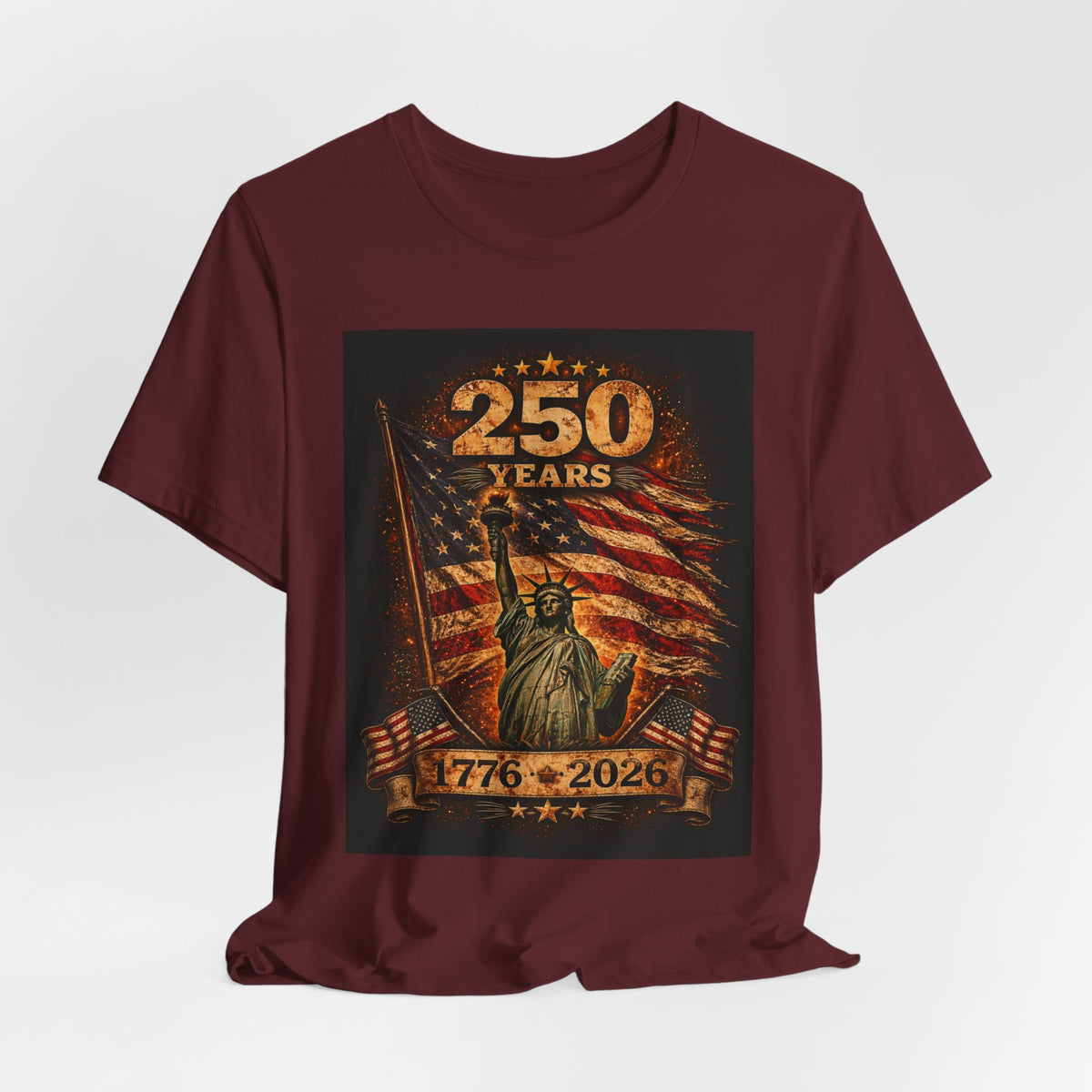 250 Years USA Liberty T-Shirt – 1776-2026 American Flag & Statue of Liberty Tee