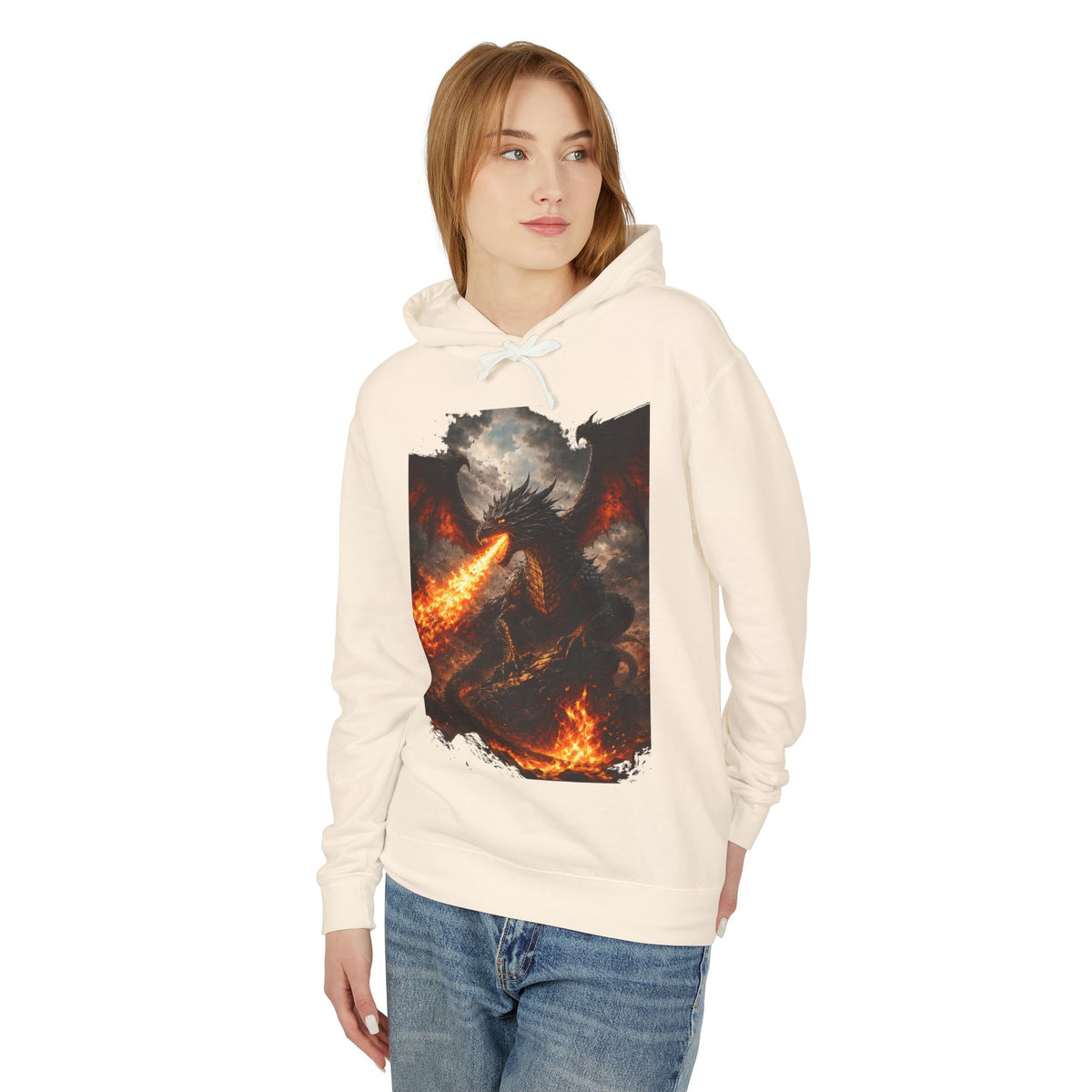 Dragon Fire Hoodie – Mythical Fire-Breathing Dragon Graphic Hoodie