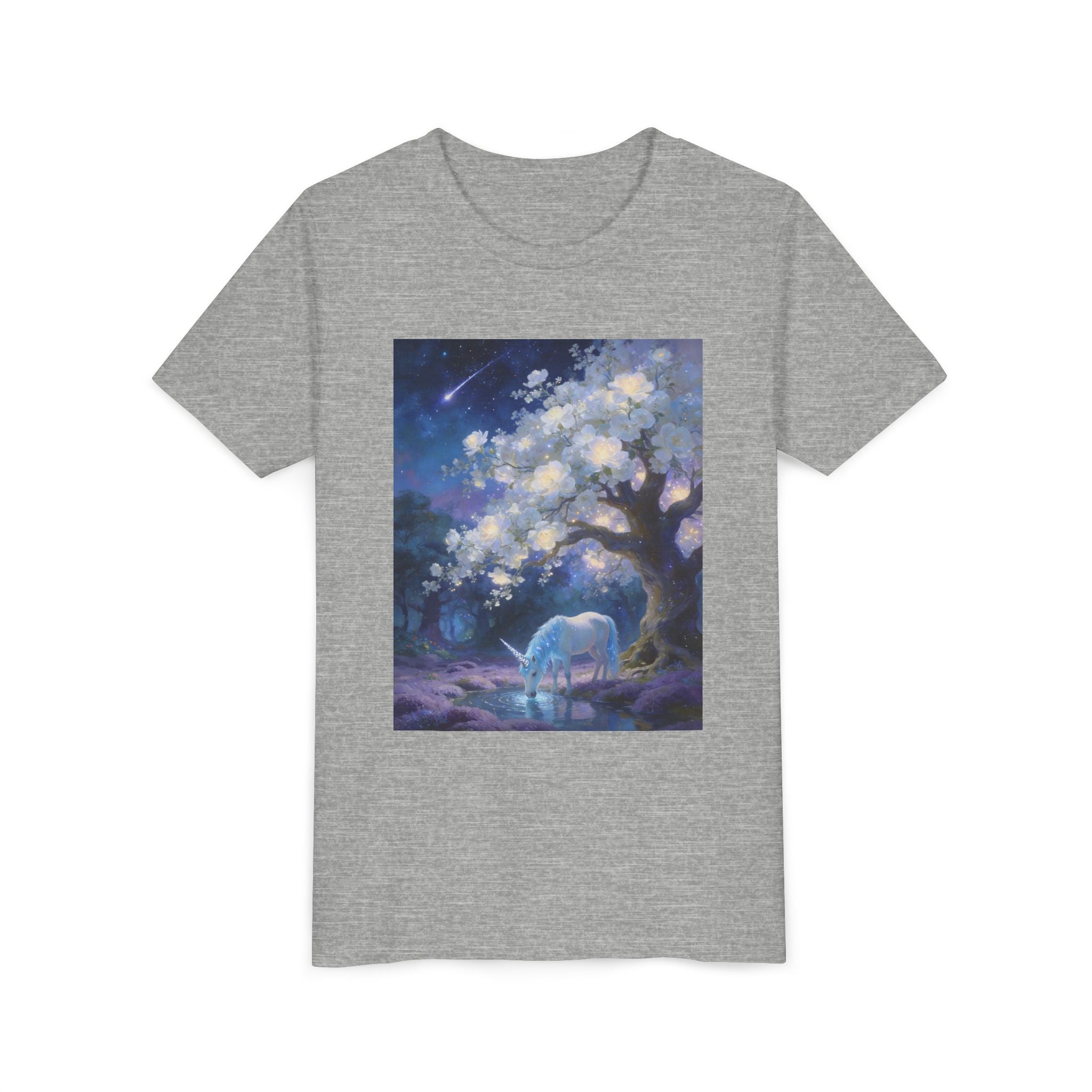 Youth Tee — Magical Night Unicorn Under Starry Tree